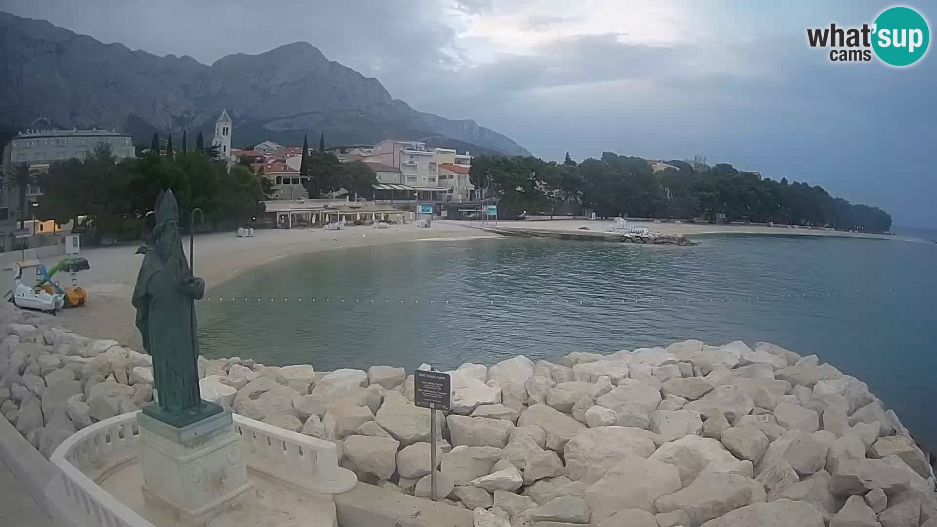 Webcam live Baška Voda – St. Nikola und Strand