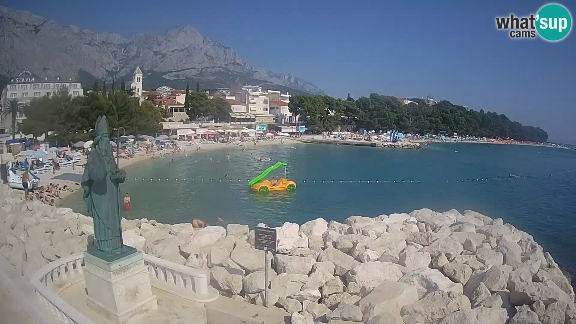 Spletna kamera Baška Voda – Sv. Nikola in plaža