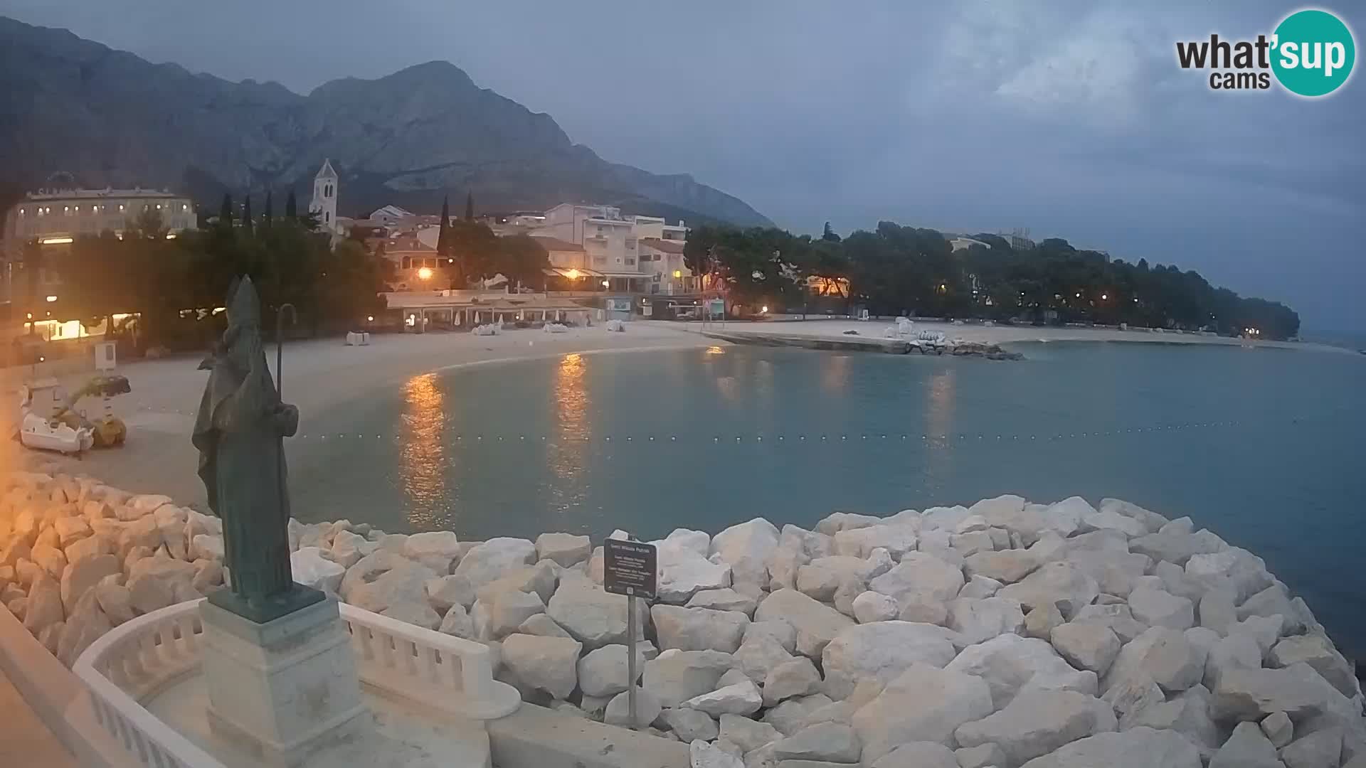 Spletna kamera Baška Voda – Sv. Nikola in plaža