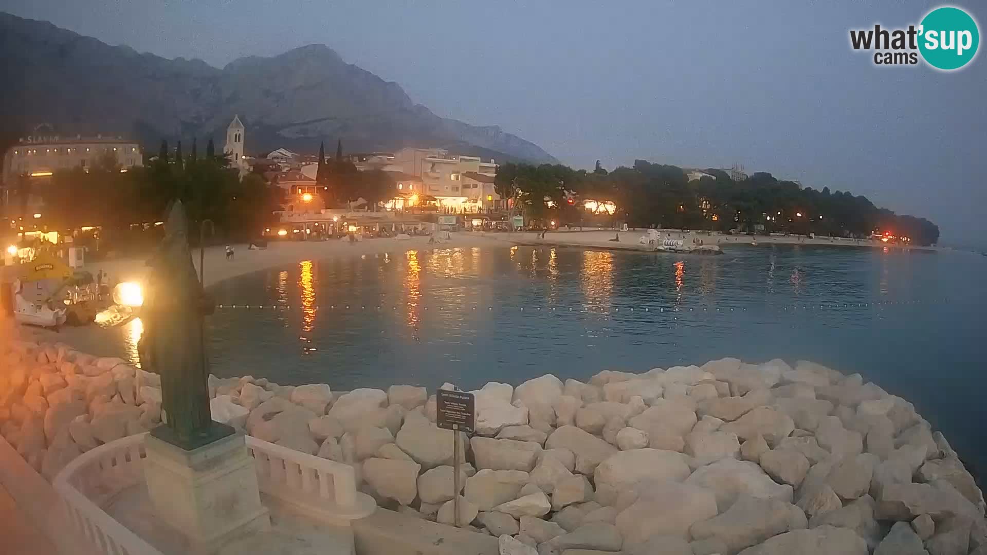 Spletna kamera Baška Voda – Sv. Nikola in plaža