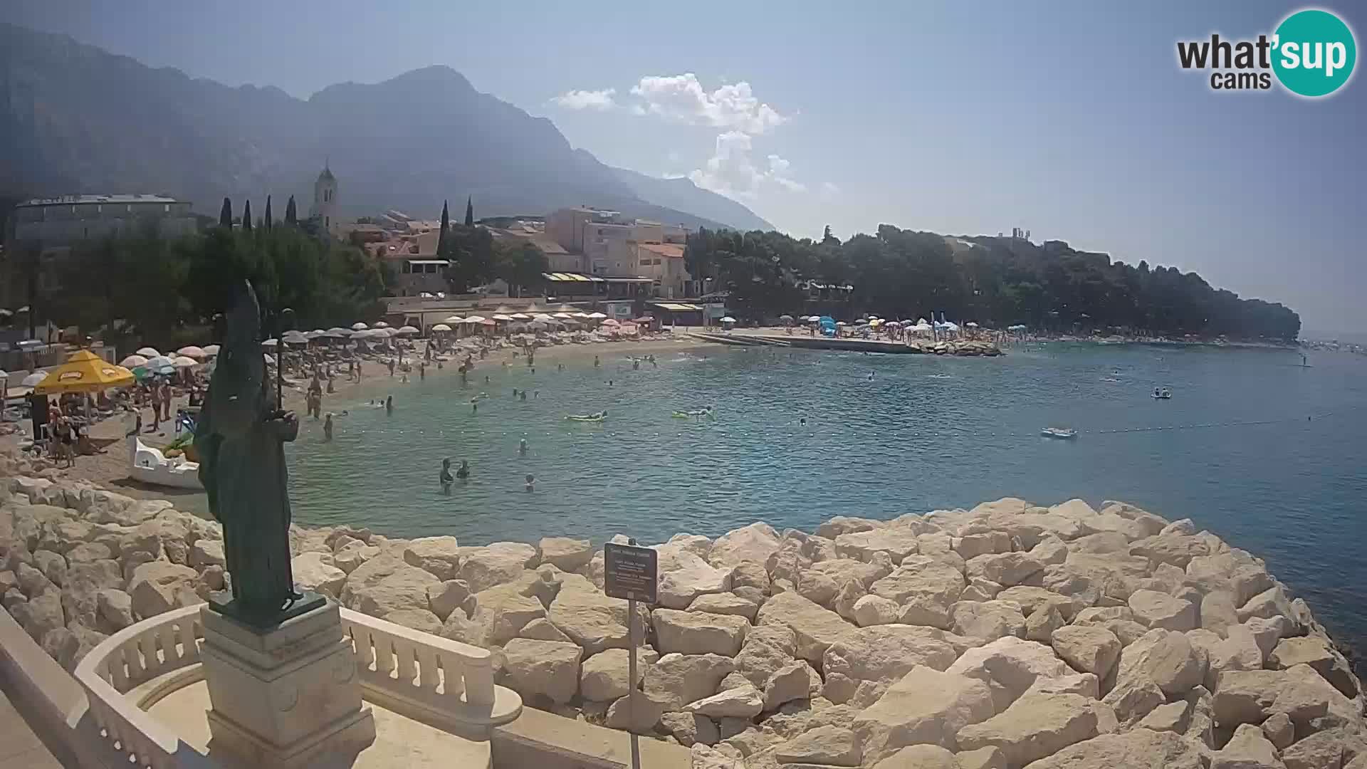 Webcam live Baška Voda – St. Nikola und Strand