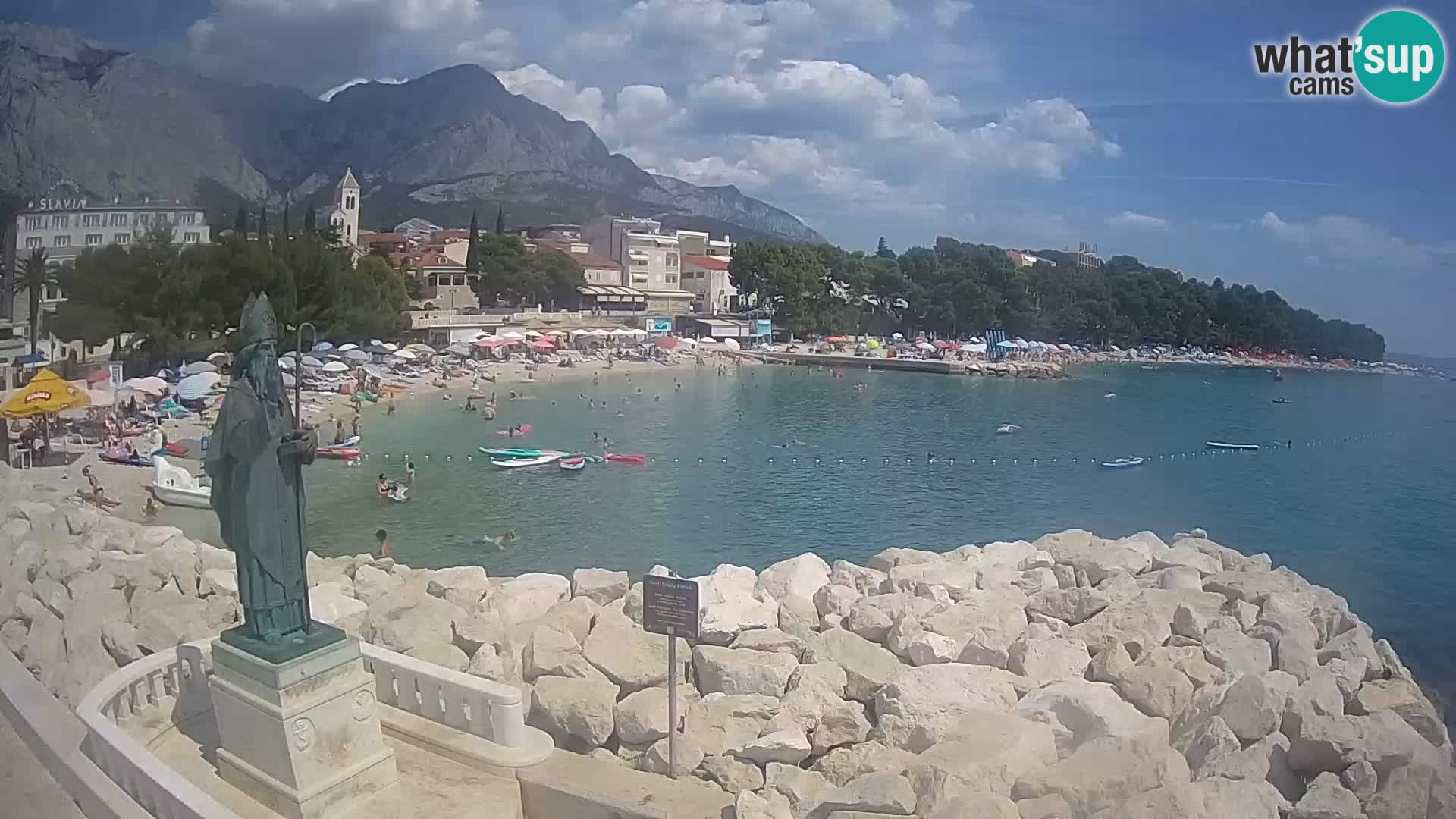 Spletna kamera Baška Voda – Sv. Nikola in plaža