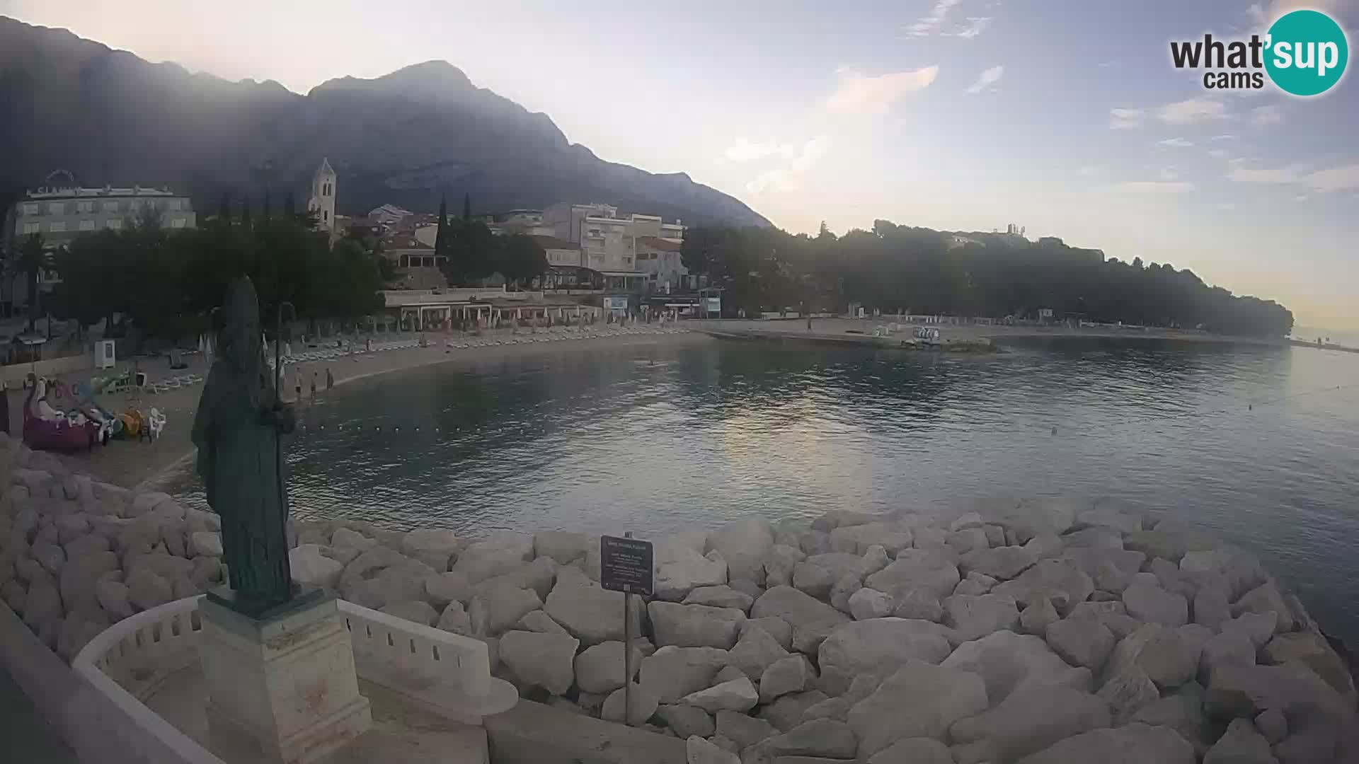 Spletna kamera Baška Voda – Sv. Nikola in plaža