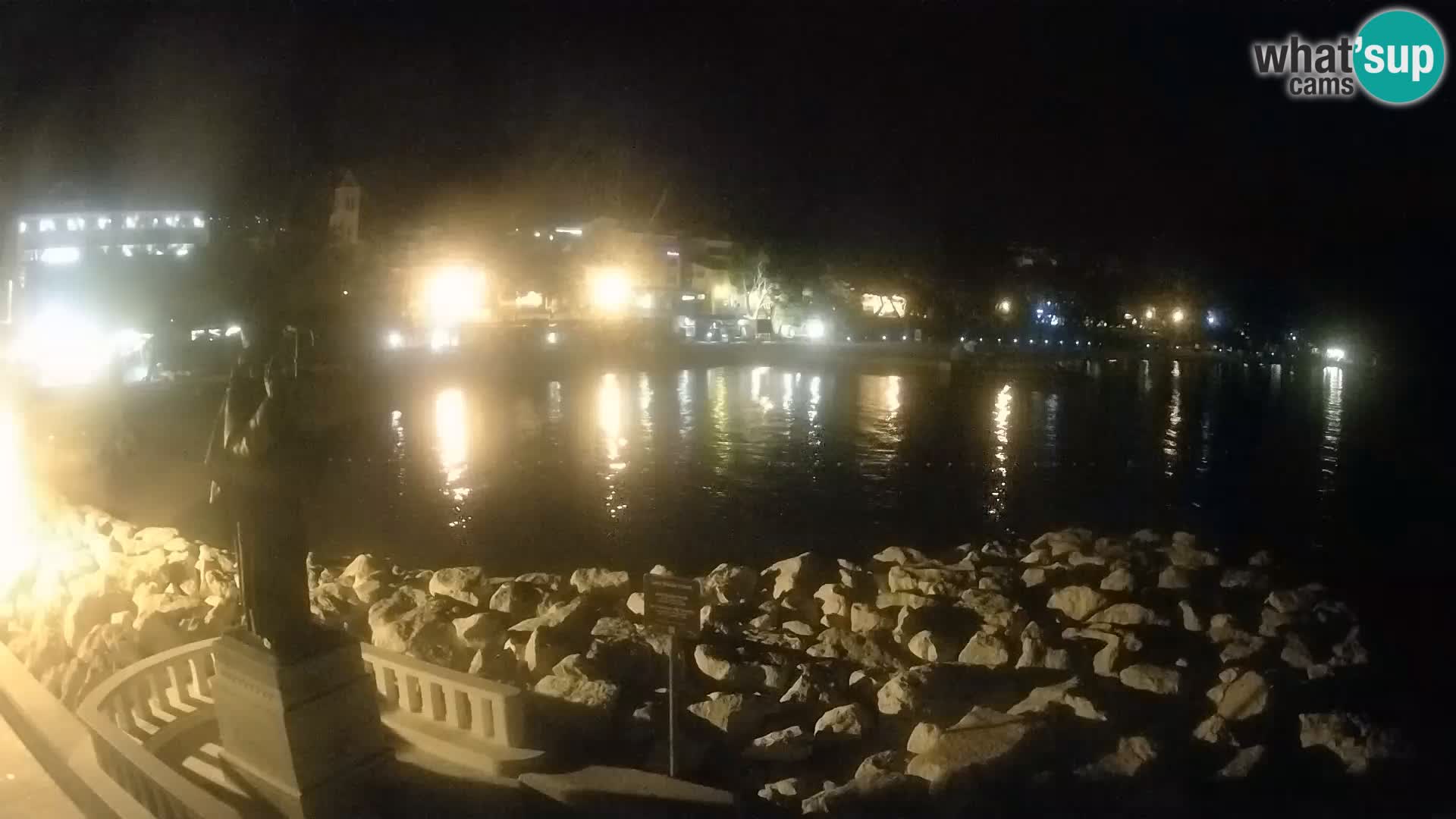 Webcam Baška Voda Croatia | Saint Nikola and beach