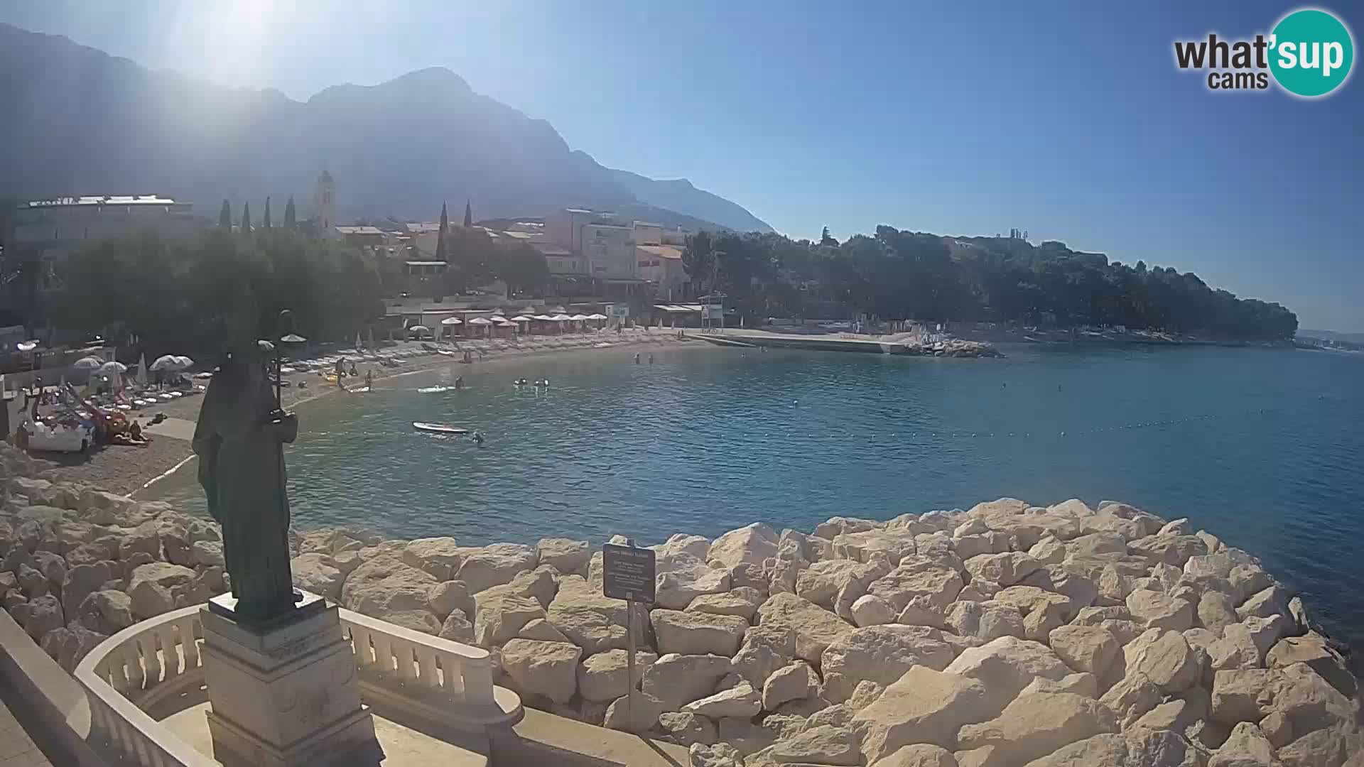 Spletna kamera Baška Voda – Sv. Nikola in plaža