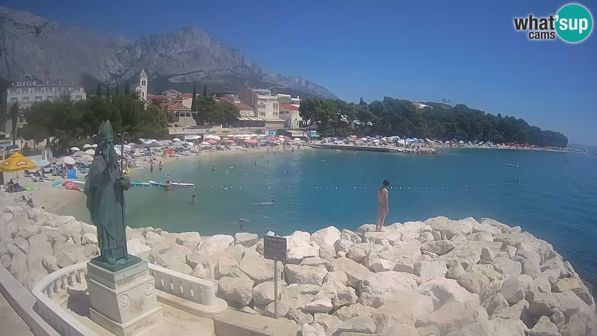 Webcam live Baška Voda – St. Nikola und Strand