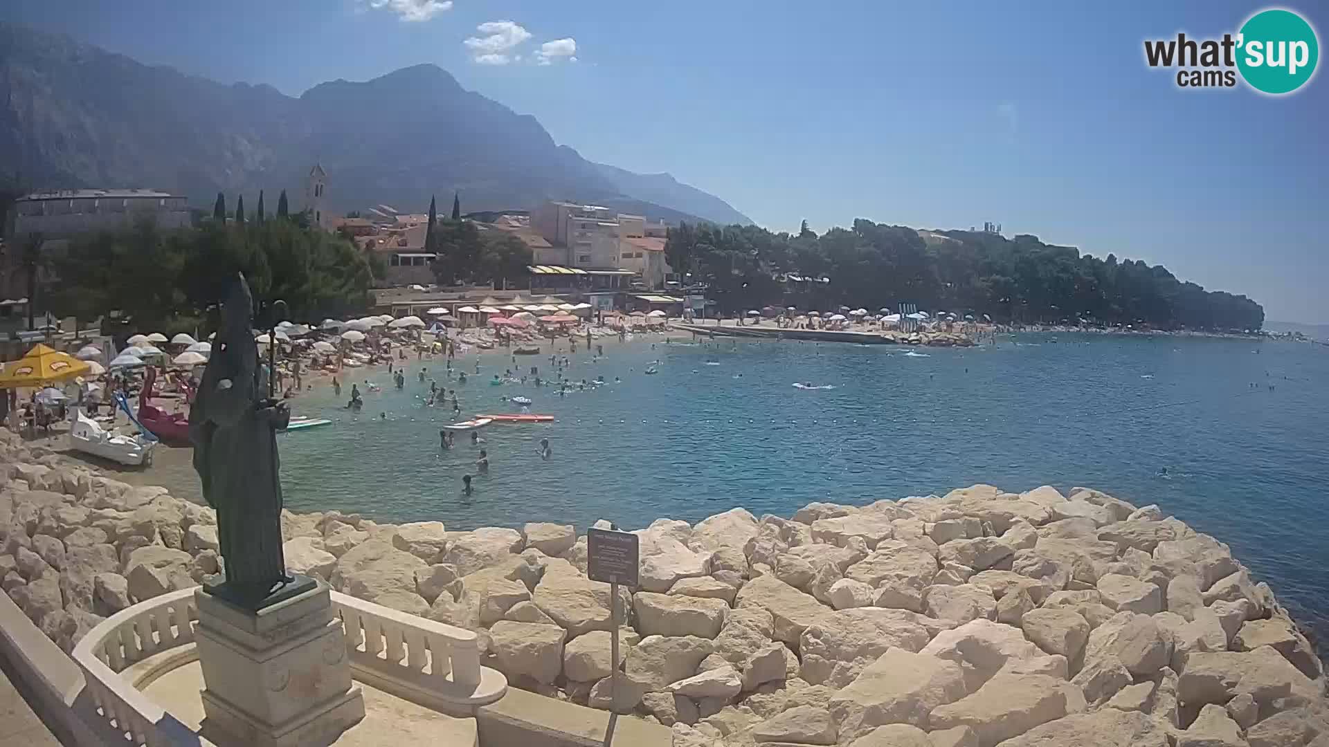 Spletna kamera Baška Voda – Sv. Nikola in plaža