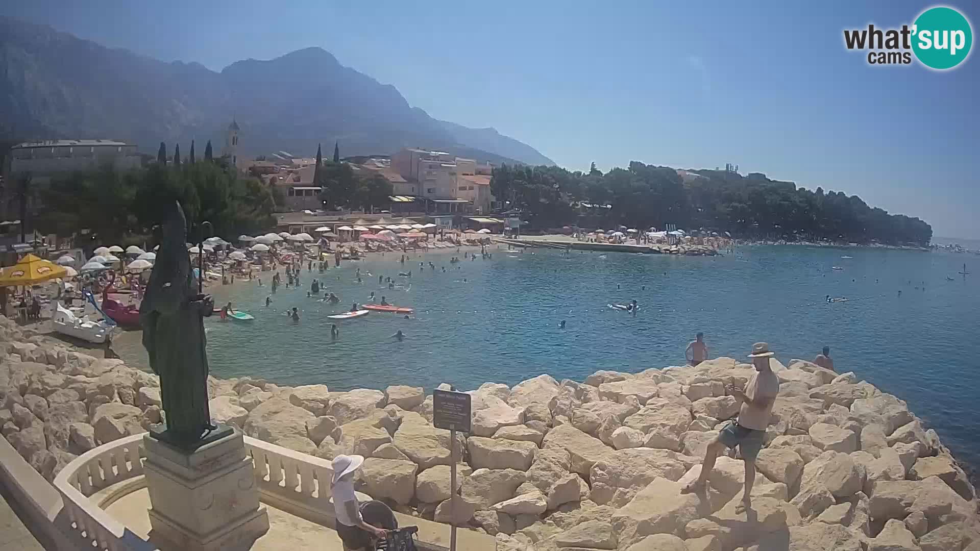 Spletna kamera Baška Voda – Sv. Nikola in plaža
