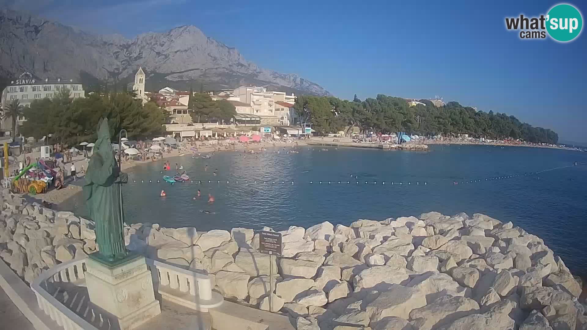 Spletna kamera Baška Voda – Sv. Nikola in plaža