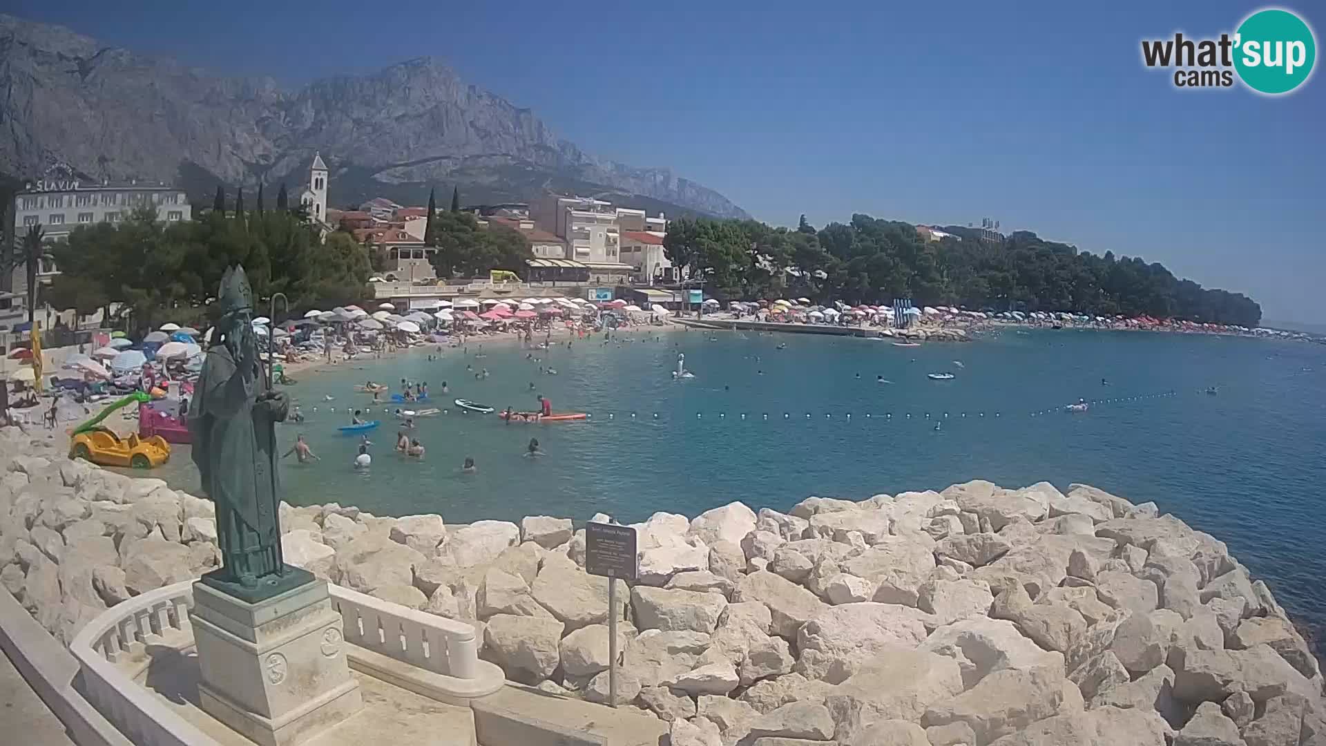 Spletna kamera Baška Voda – Sv. Nikola in plaža