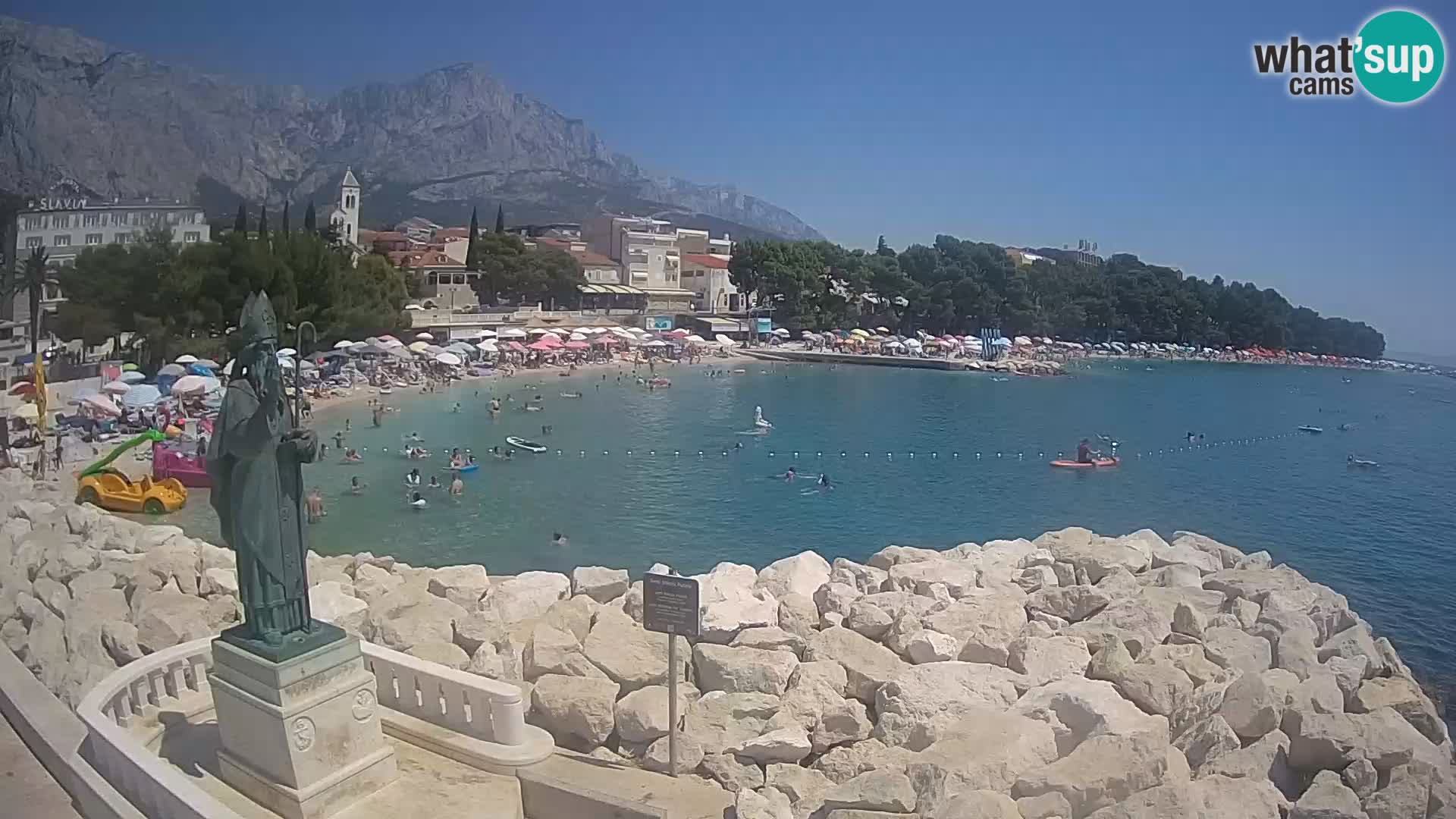 Webcam live Baška Voda – St. Nikola und Strand