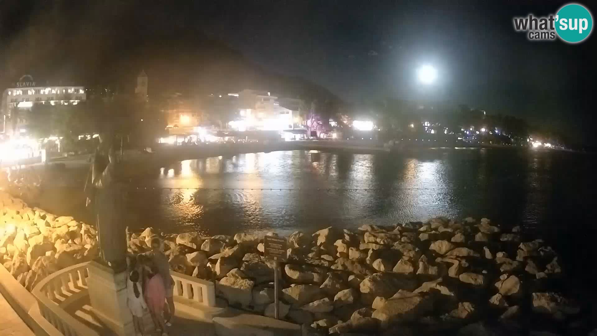 Webcam Baška Voda Croatia | Saint Nikola and beach