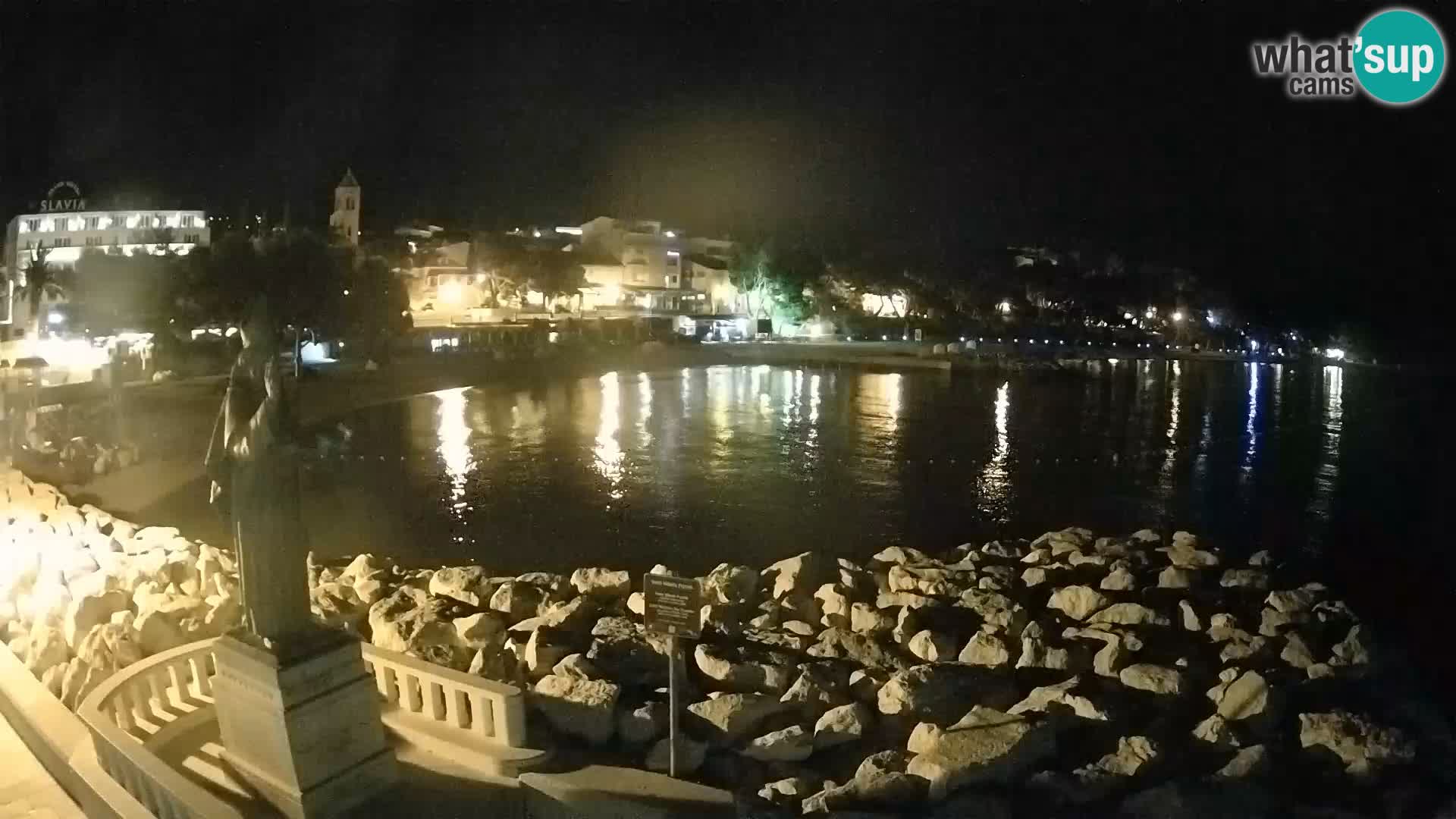 Webcam Baška Voda Croatia | Saint Nikola and beach