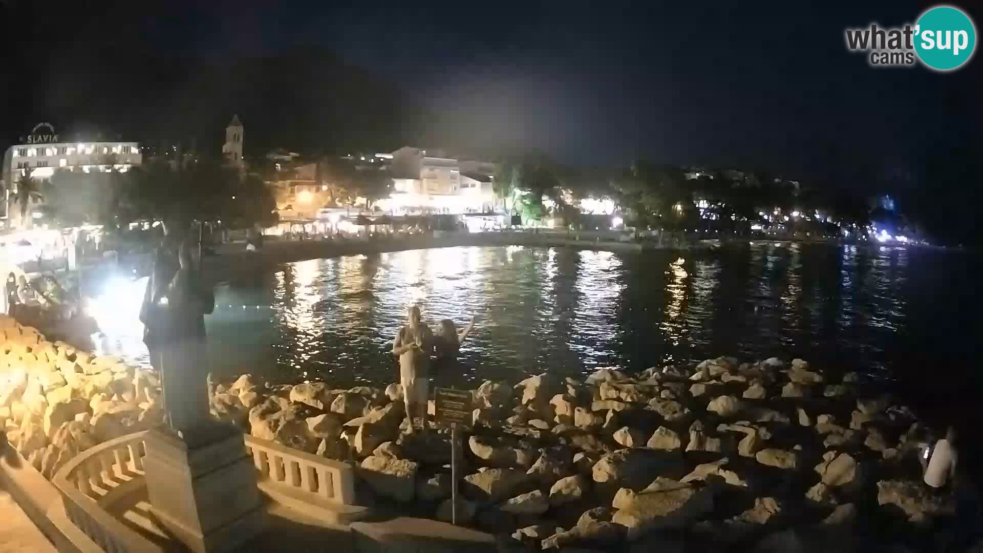 Webcam Baška Voda Croatia | Saint Nikola and beach