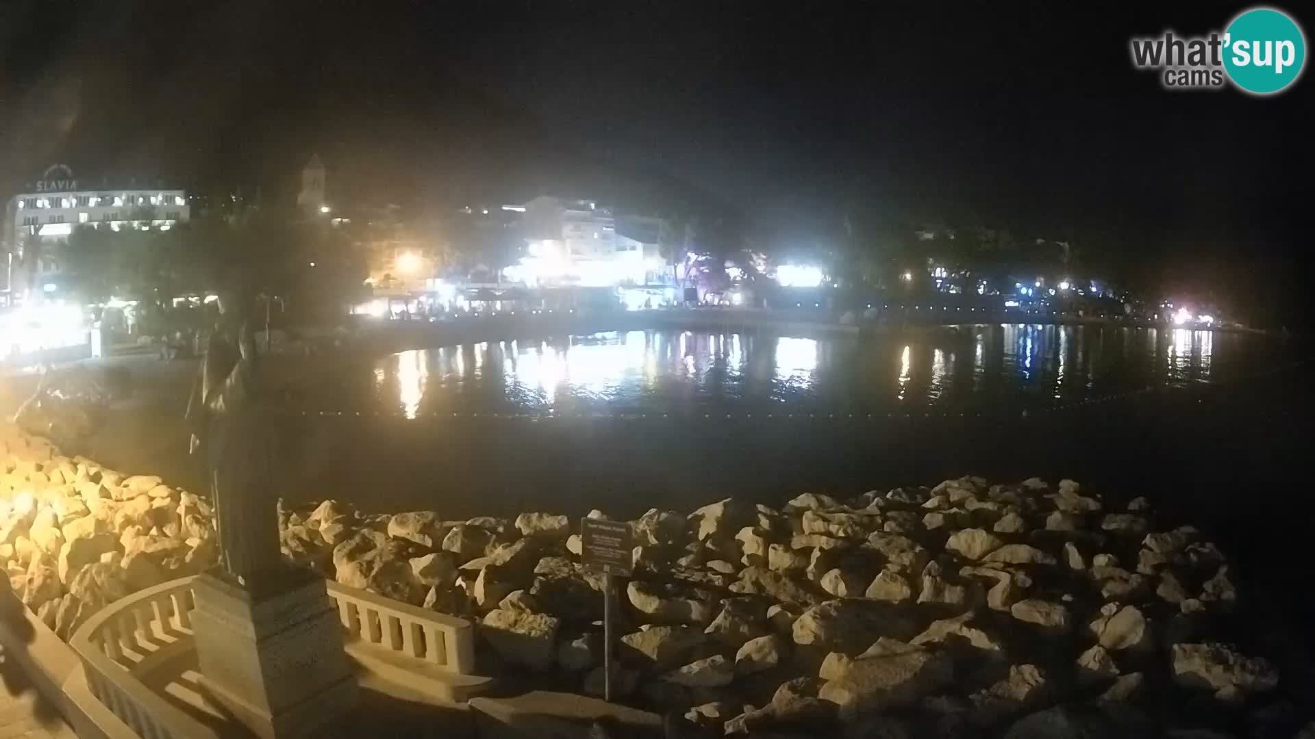 Webcam Baška Voda Croatia | Saint Nikola and beach