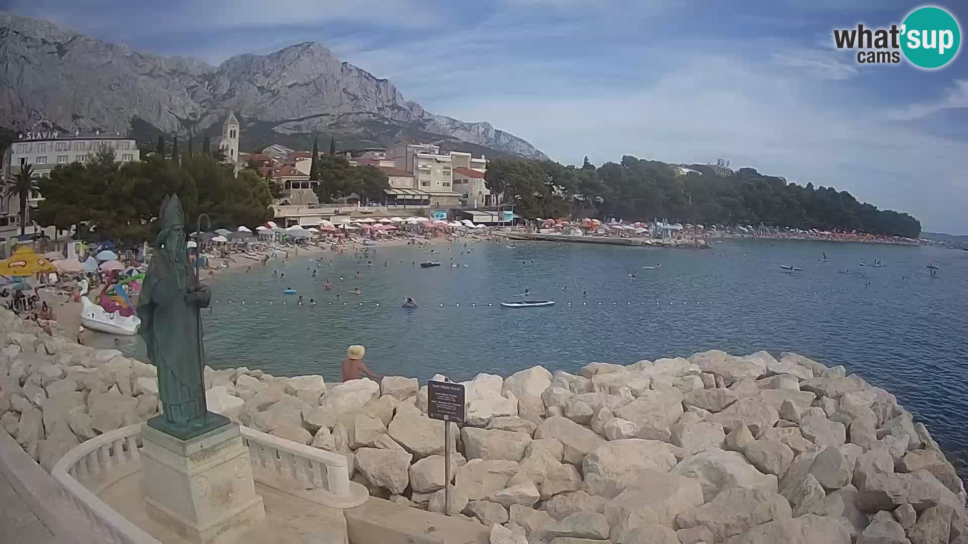 Spletna kamera Baška Voda – Sv. Nikola in plaža