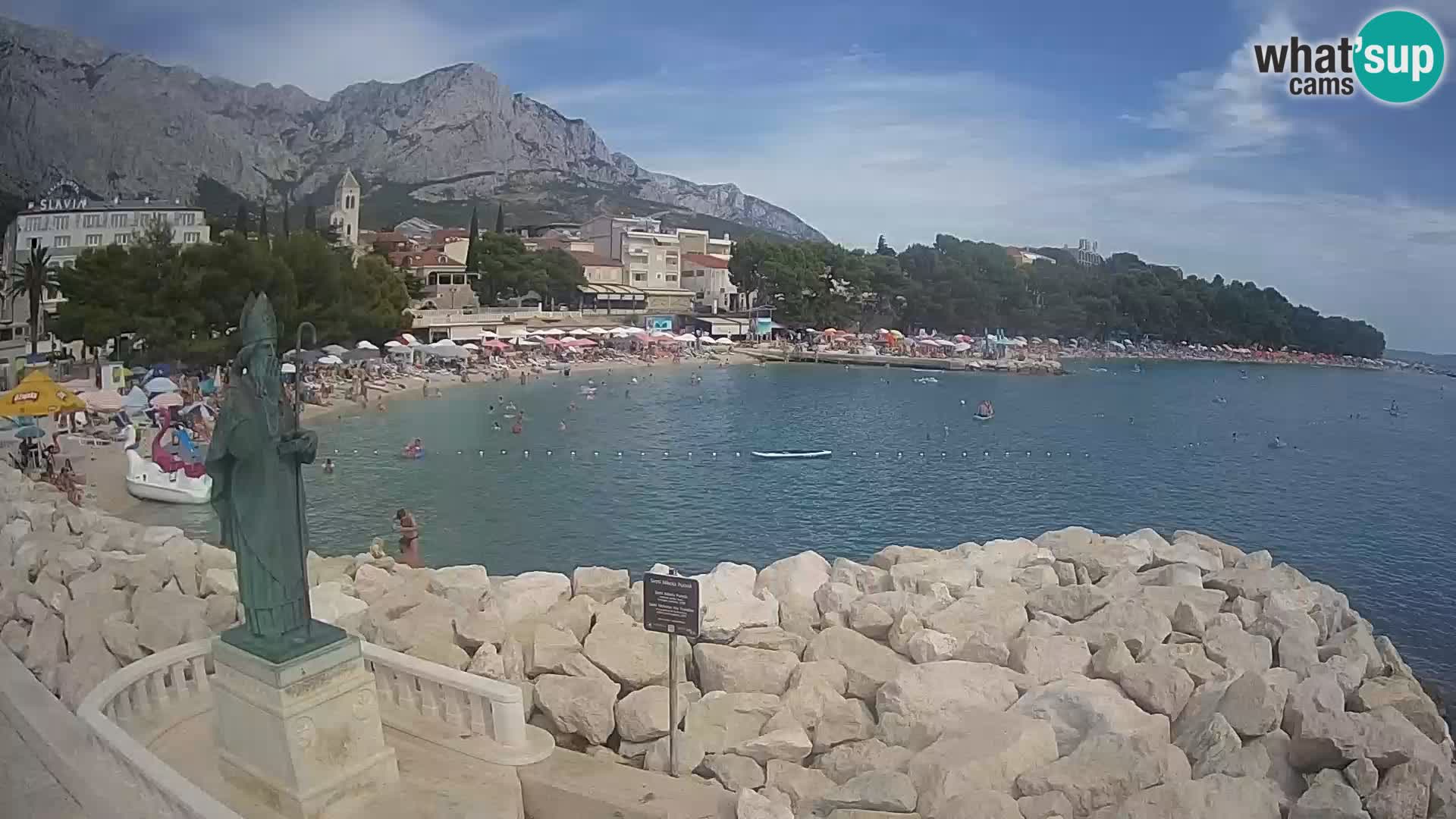 Spletna kamera Baška Voda – Sv. Nikola in plaža