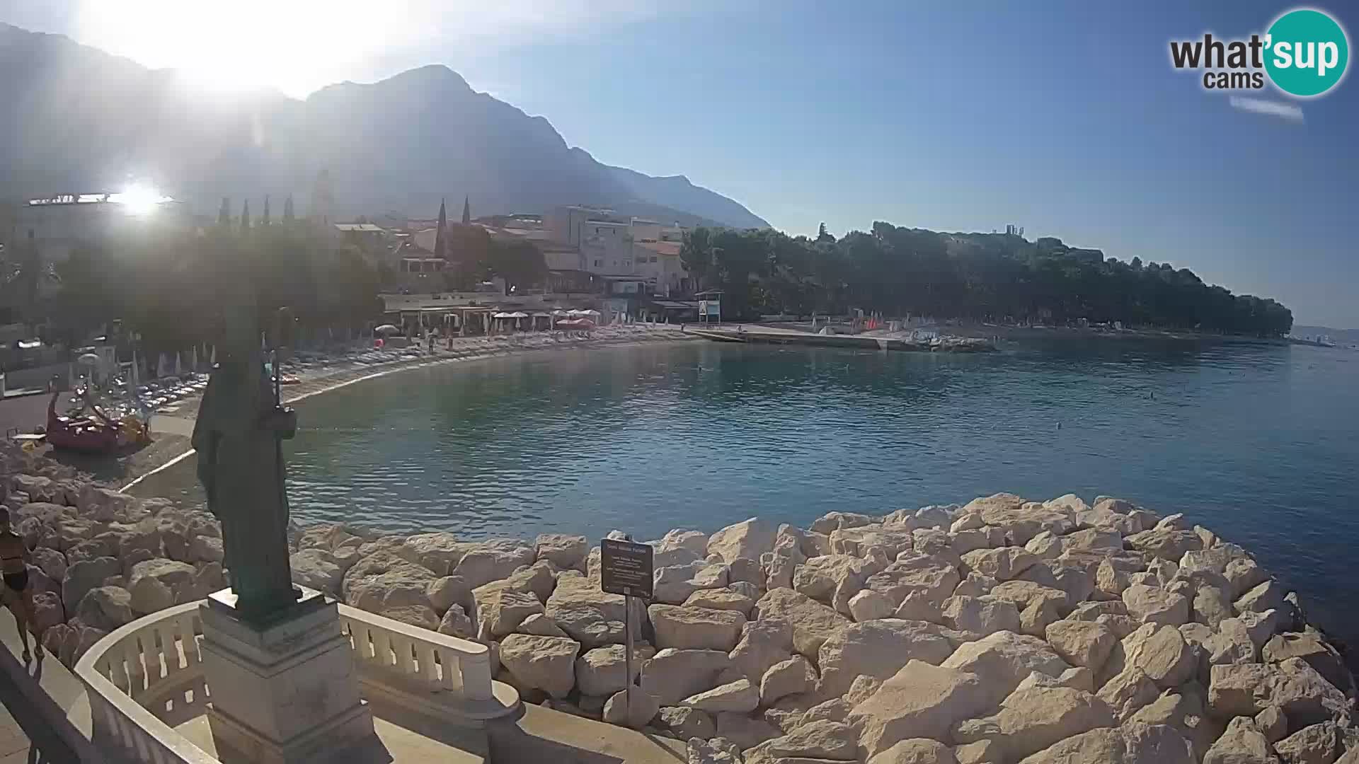Spletna kamera Baška Voda – Sv. Nikola in plaža