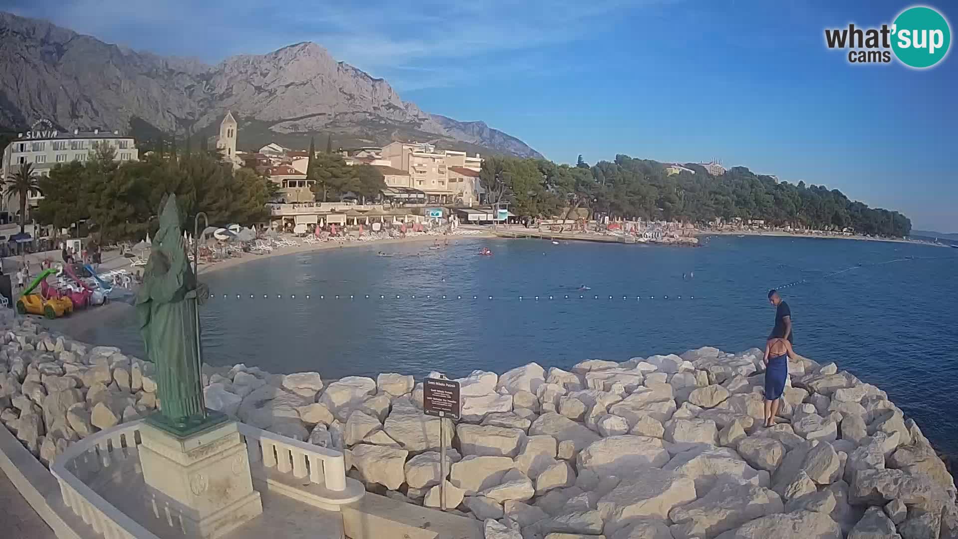 Spletna kamera Baška Voda – Sv. Nikola in plaža