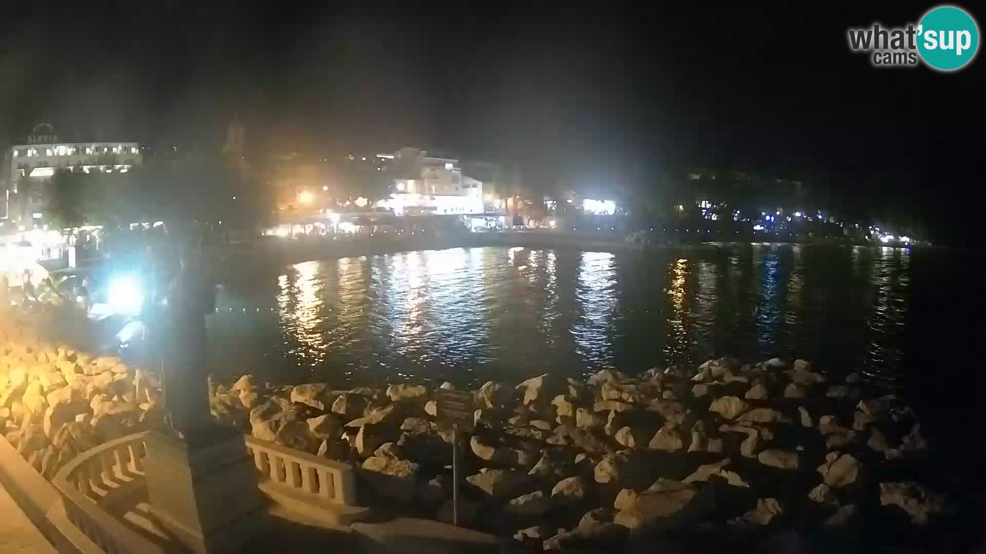 Webcam Baška Voda Croatia | Saint Nikola and beach