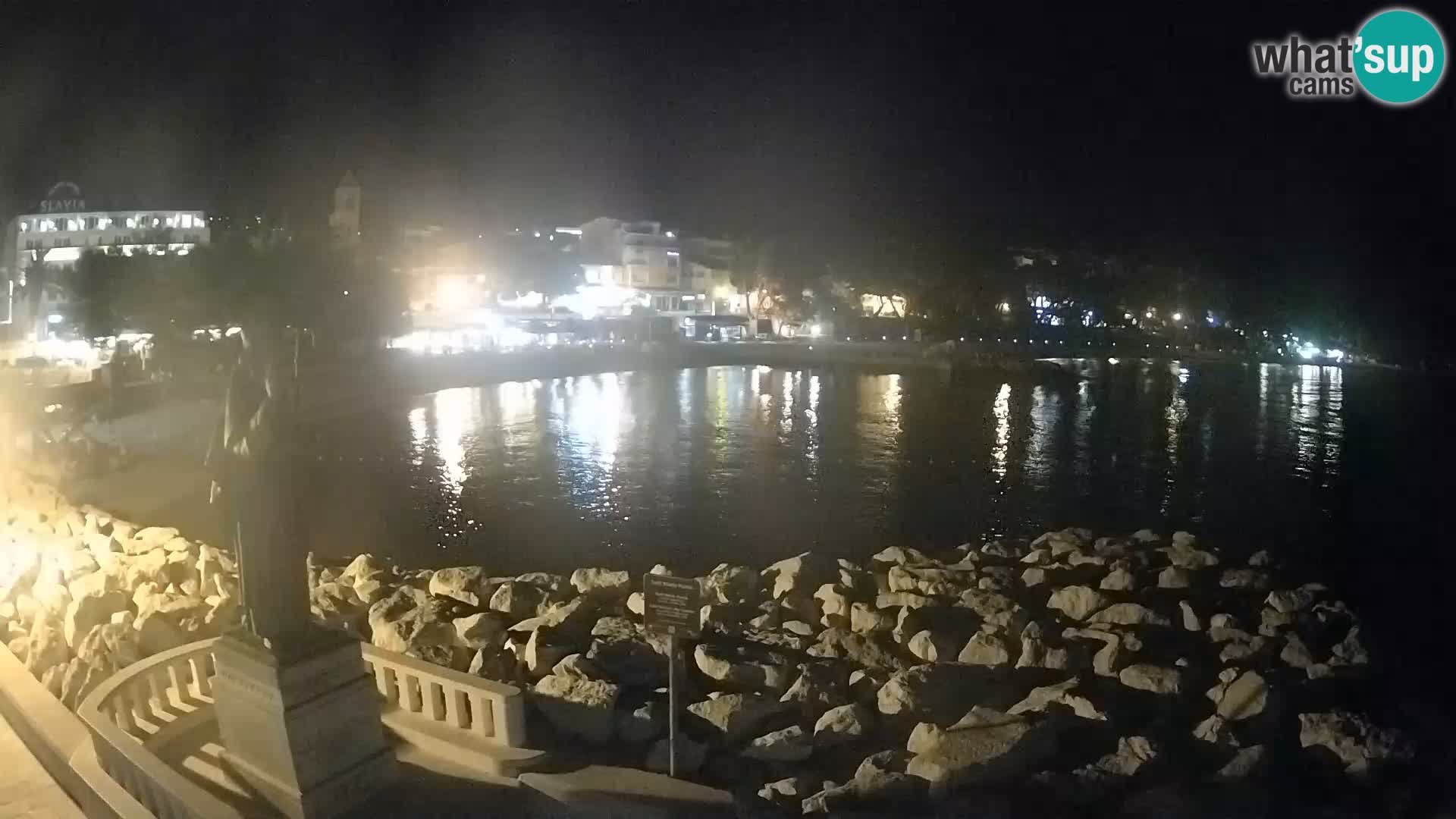 Webcam Baška Voda Croatia | Saint Nikola and beach