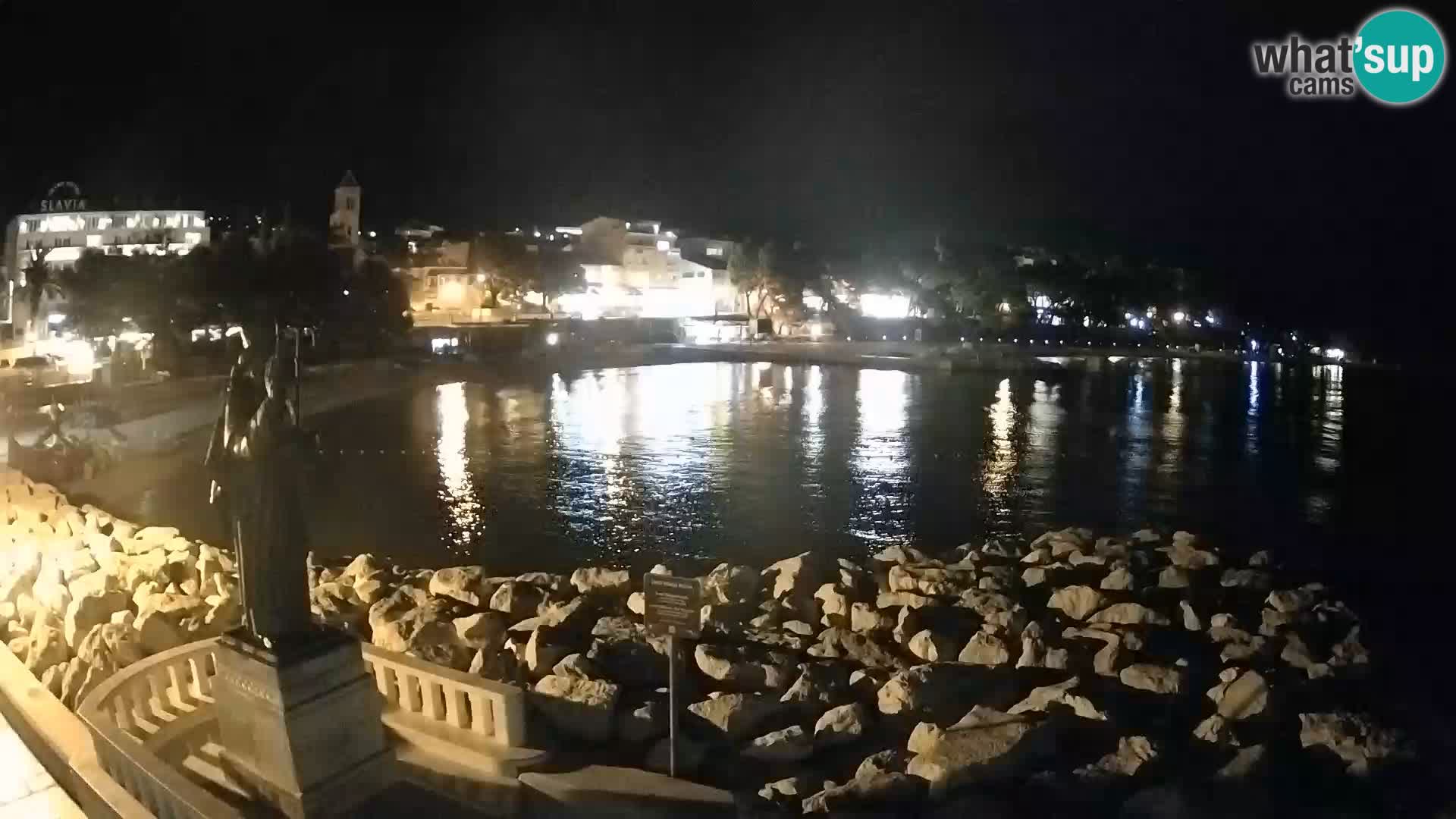 Webcam Baška Voda Croatia | Saint Nikola and beach