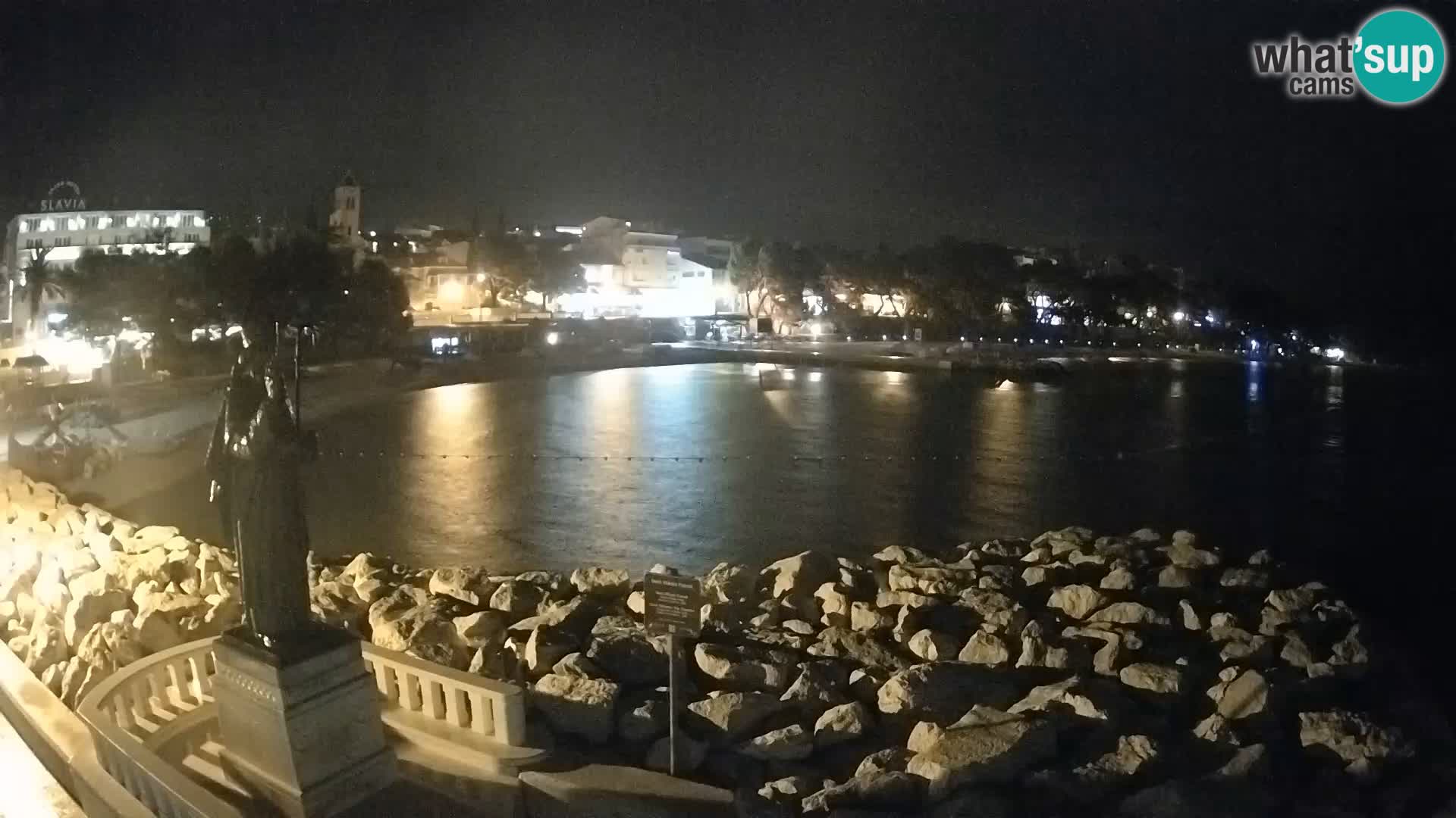 Spletna kamera Baška Voda – Sv. Nikola in plaža