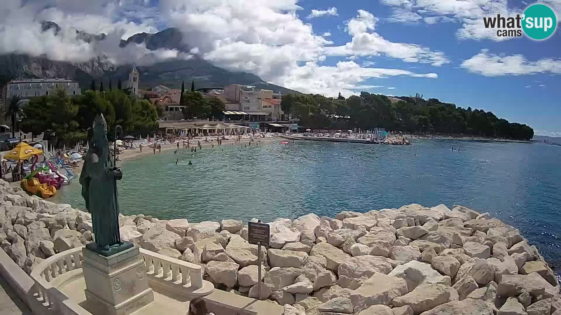 Spletna kamera Baška Voda – Sv. Nikola in plaža