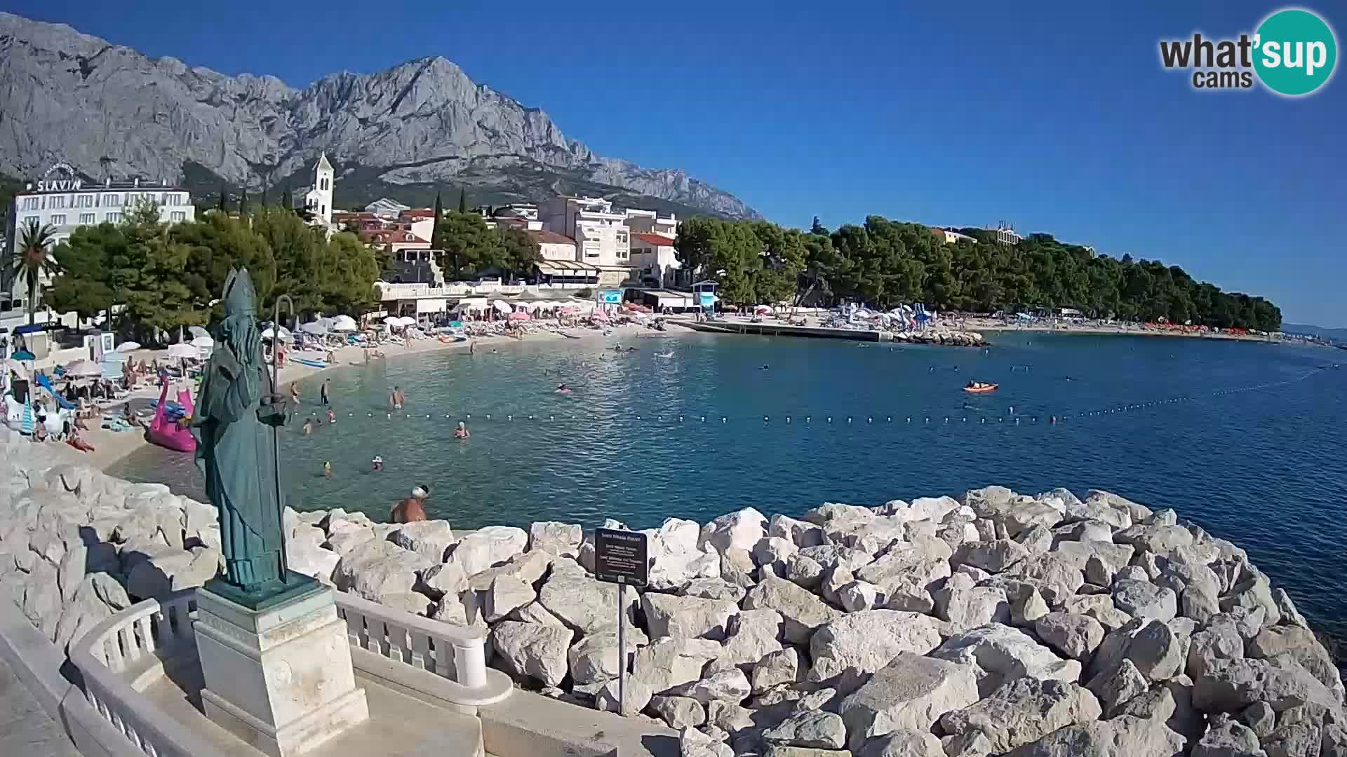 Webcam live Baška Voda – St. Nikola und Strand