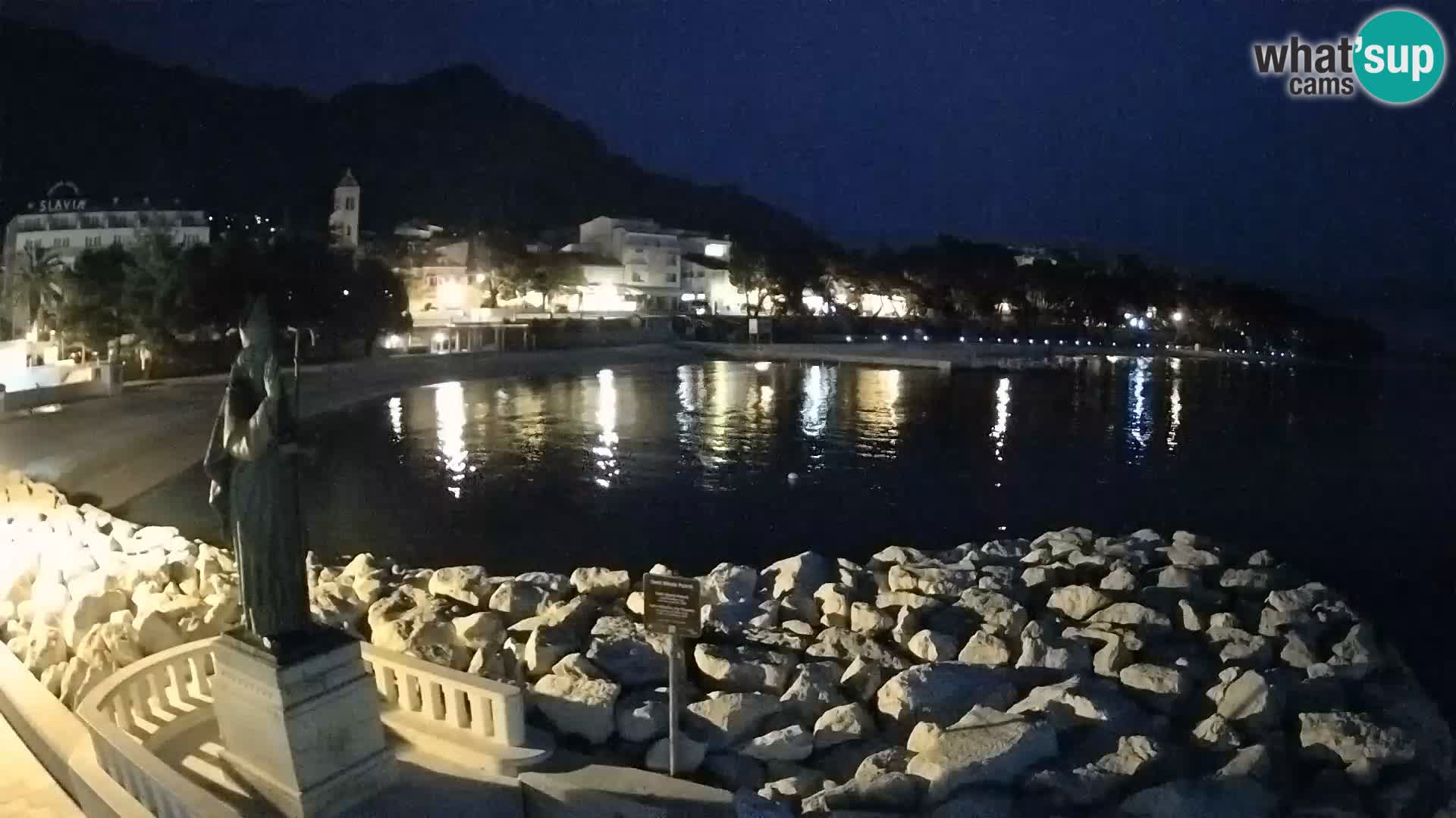 Webcam Baška Voda Croatia | Saint Nikola and beach