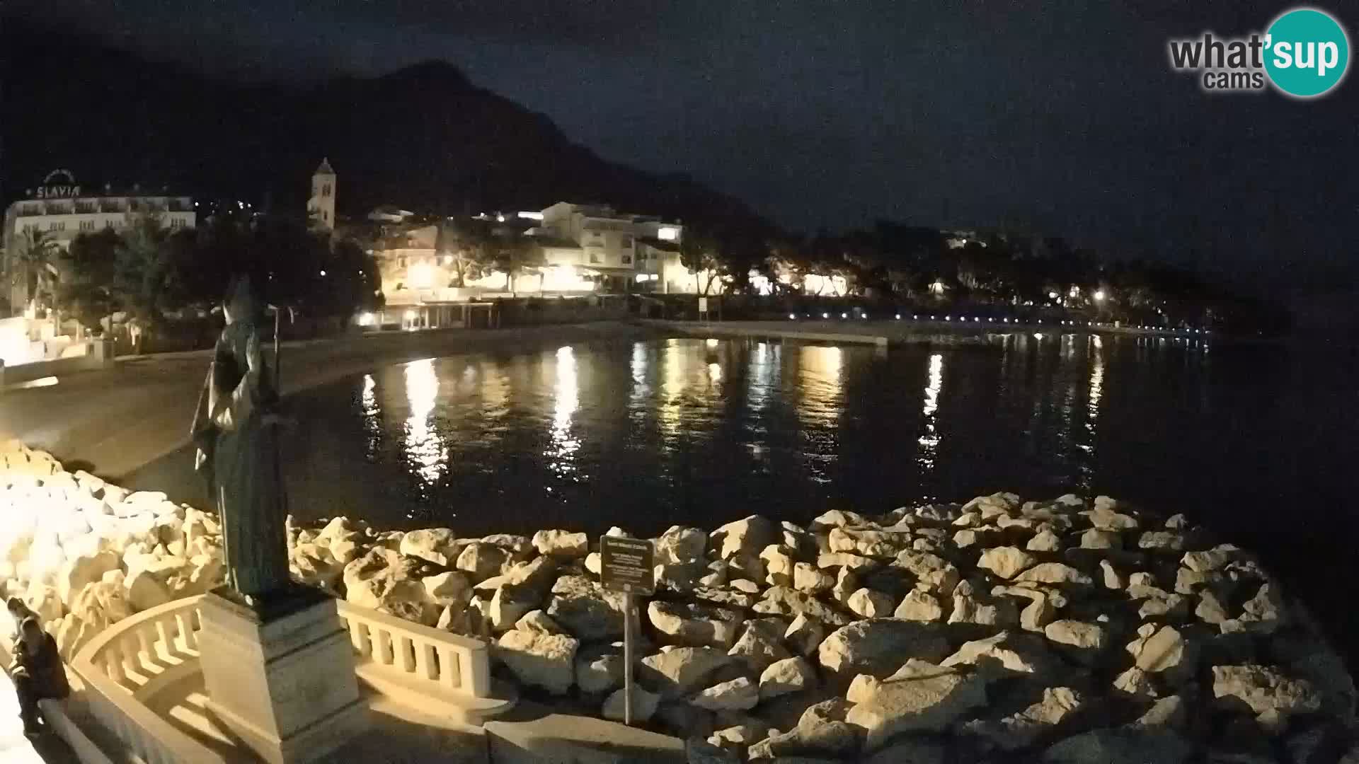 Spletna kamera Baška Voda – Sv. Nikola in plaža