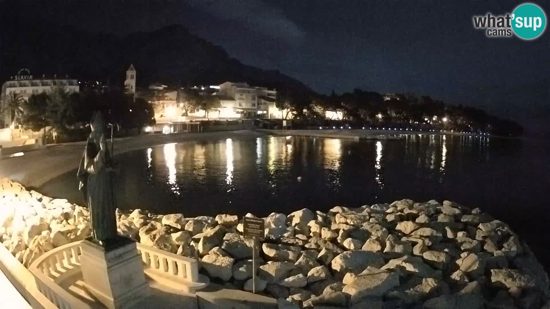 Spletna kamera Baška Voda – Sv. Nikola in plaža