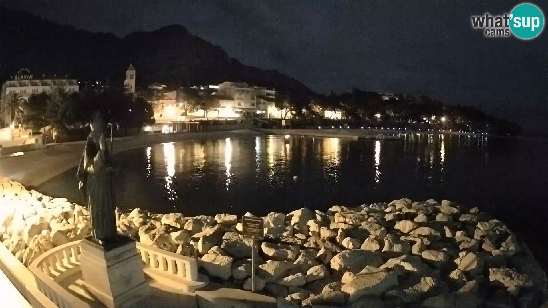 Webcam Baška Voda Croatia | Saint Nikola and beach