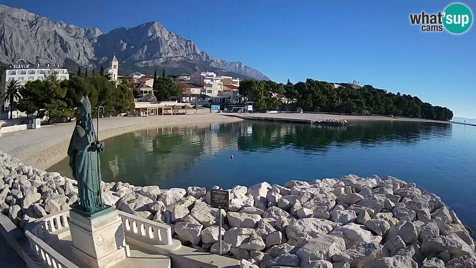Spletna kamera Baška Voda – Sv. Nikola in plaža
