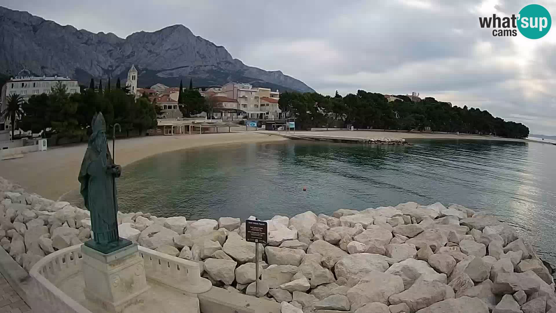 Webcam live Baška Voda – St. Nikola und Strand