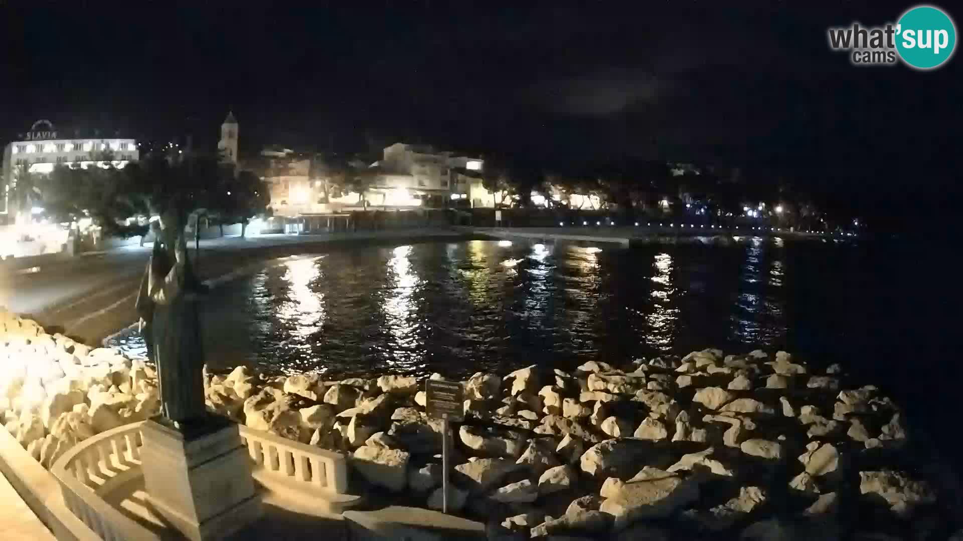 Webcam Baška Voda Croatia | Saint Nikola and beach