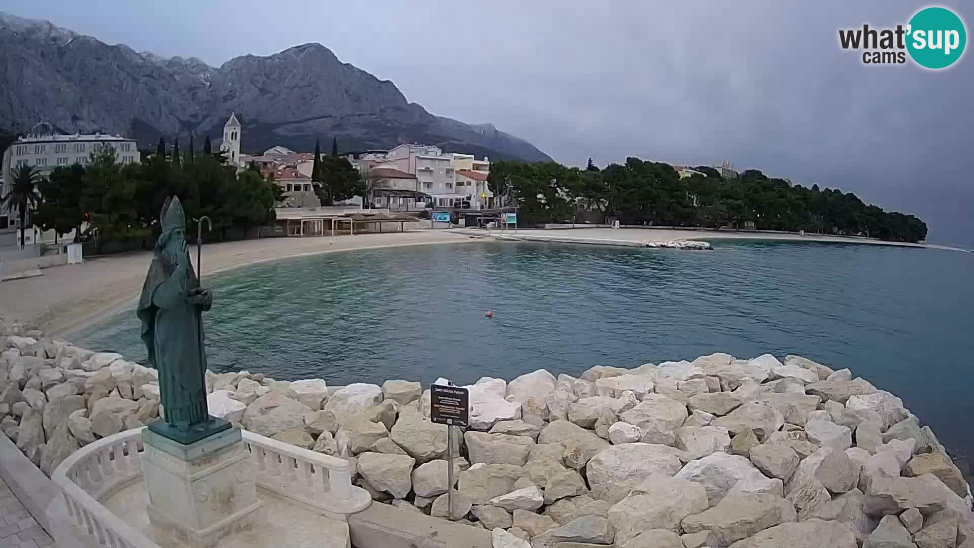 Webcam live Baška Voda – St. Nikola und Strand