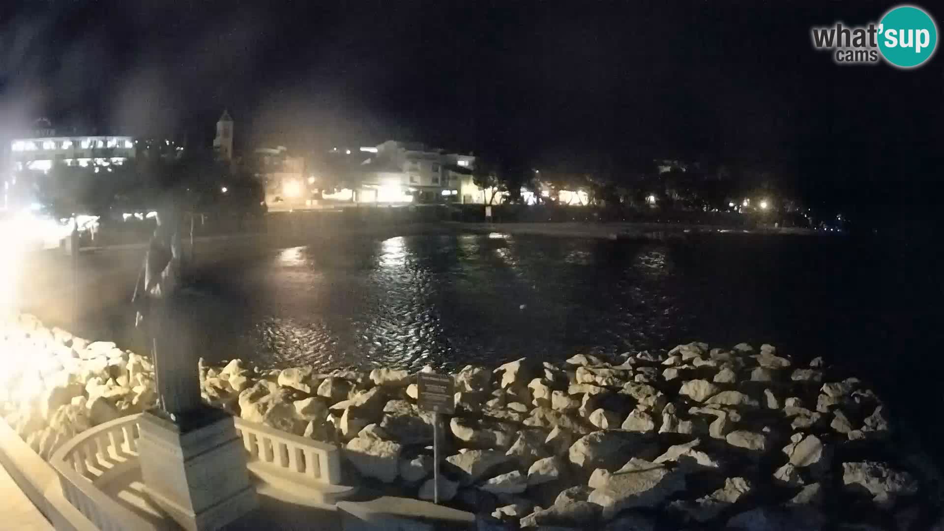 Webcam Baška Voda Croatia | Saint Nikola and beach