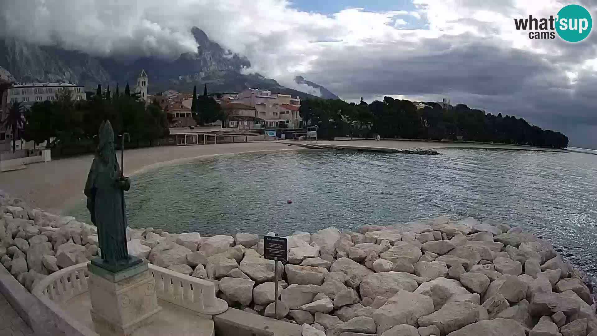 Spletna kamera Baška Voda – Sv. Nikola in plaža