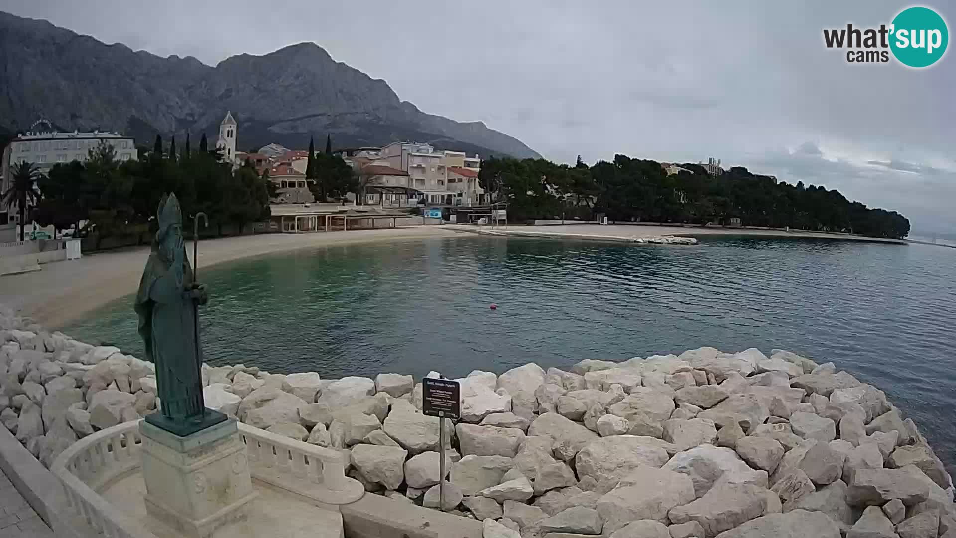 Webcam live Baška Voda – St. Nikola und Strand