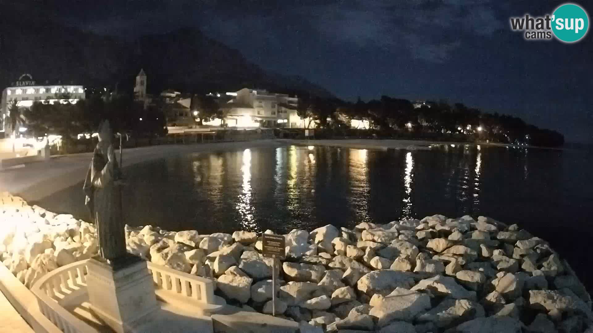 Webcam Baška Voda Croatia | Saint Nikola and beach
