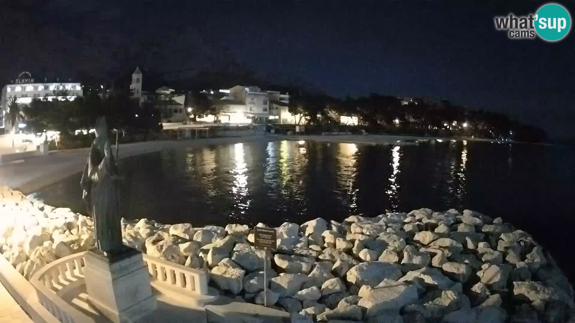 Spletna kamera Baška Voda – Sv. Nikola in plaža