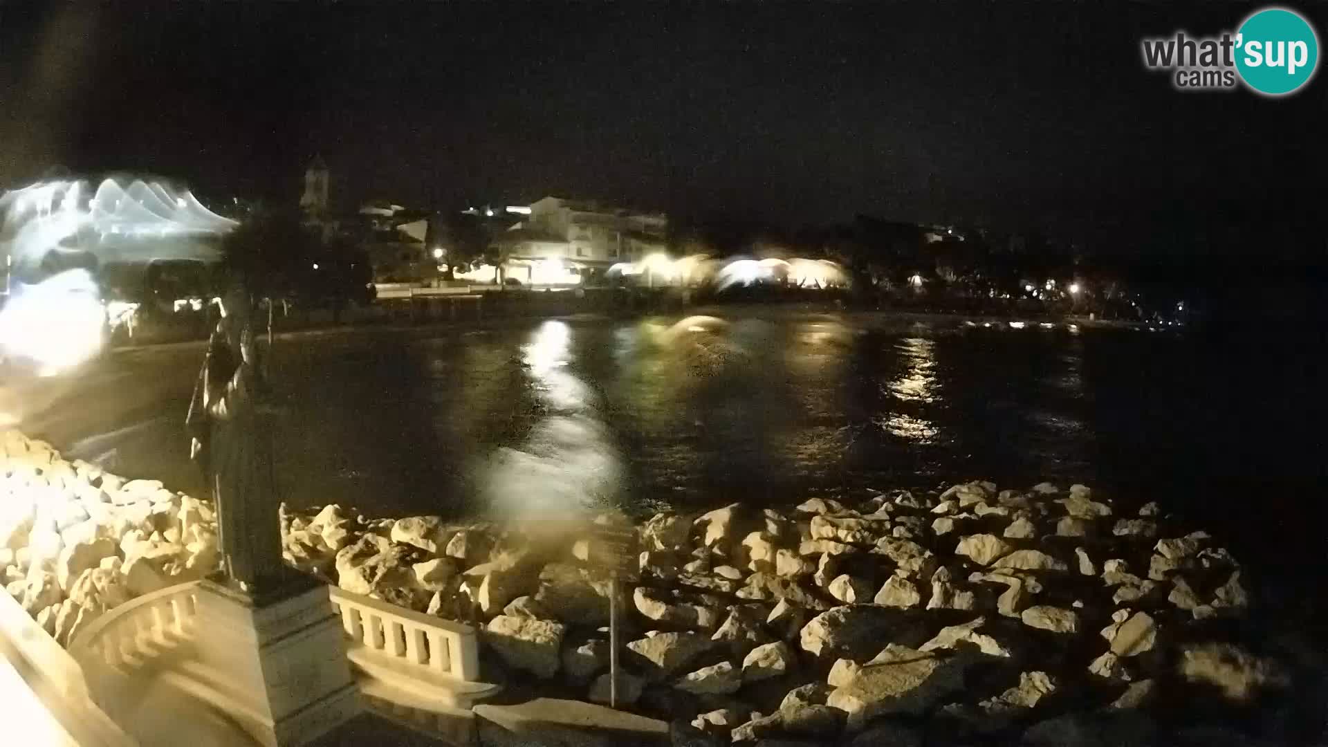 Webcam Baška Voda Croatia | Saint Nikola and beach