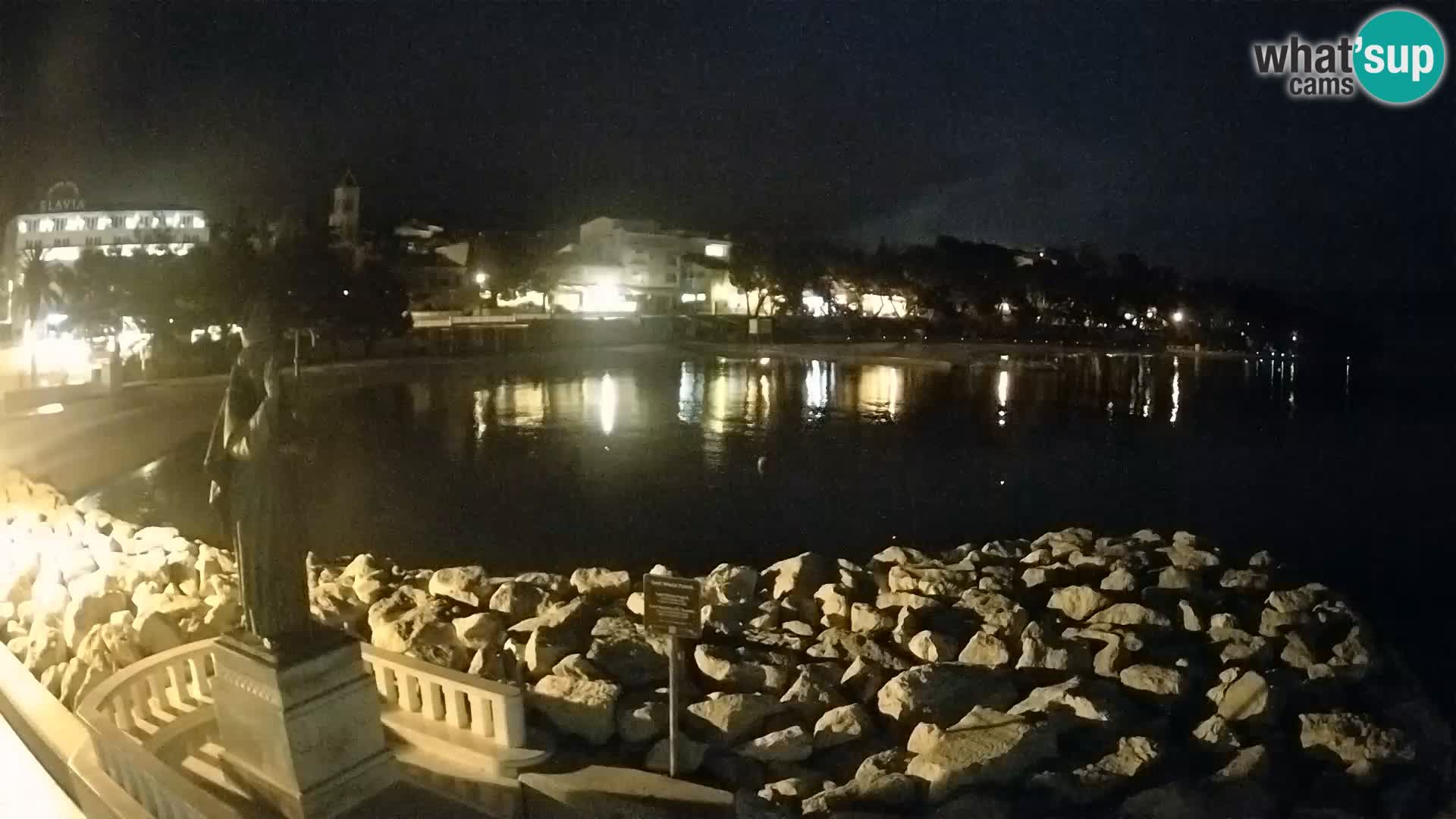 Webcam Baška Voda Croatia | Saint Nikola and beach