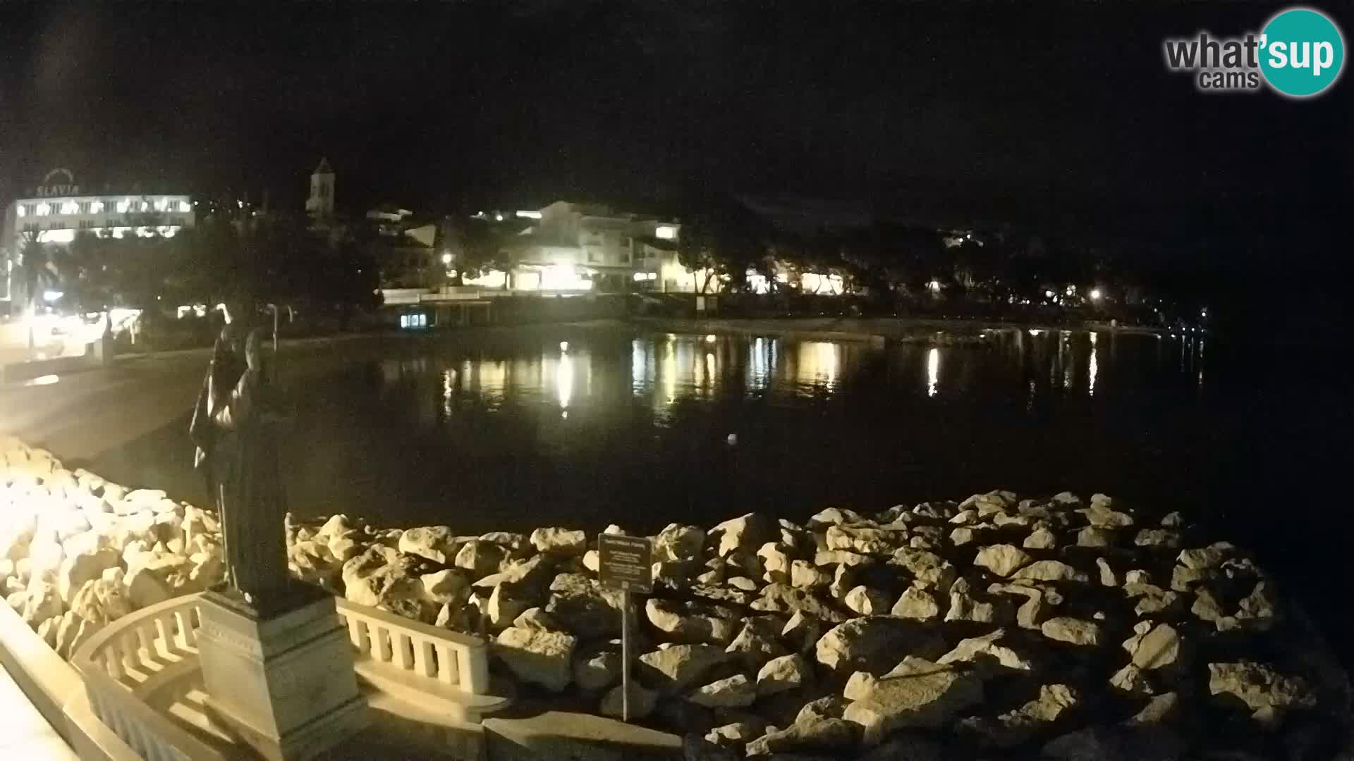 Webcam Baška Voda Croatia | Saint Nikola and beach