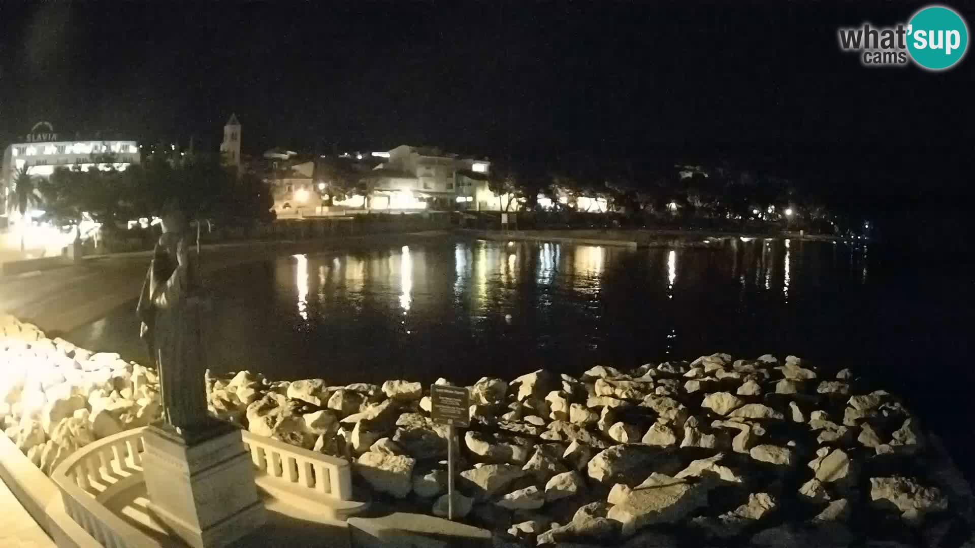 Webcam Baška Voda Croatia | Saint Nikola and beach