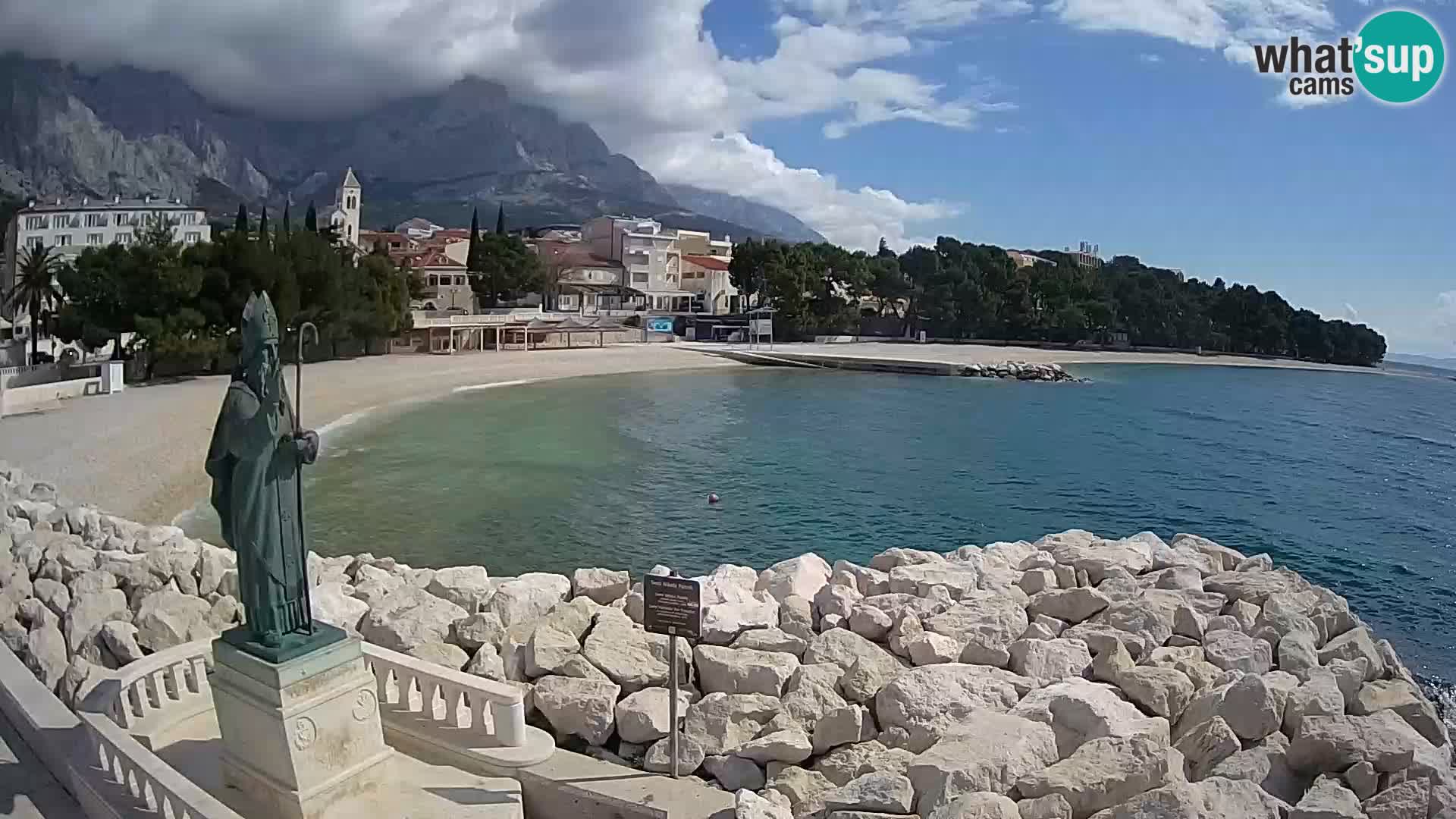 Spletna kamera Baška Voda – Sv. Nikola in plaža