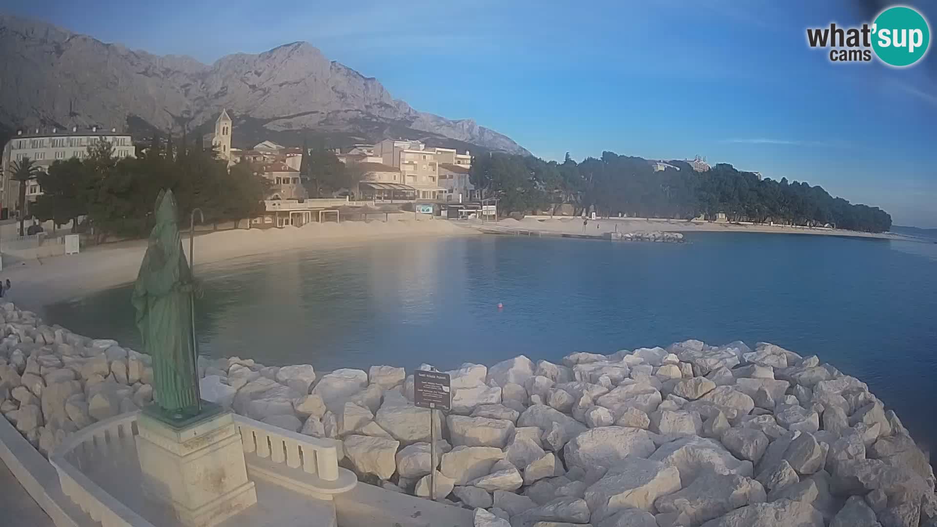 Webcam live Baška Voda – St. Nikola und Strand