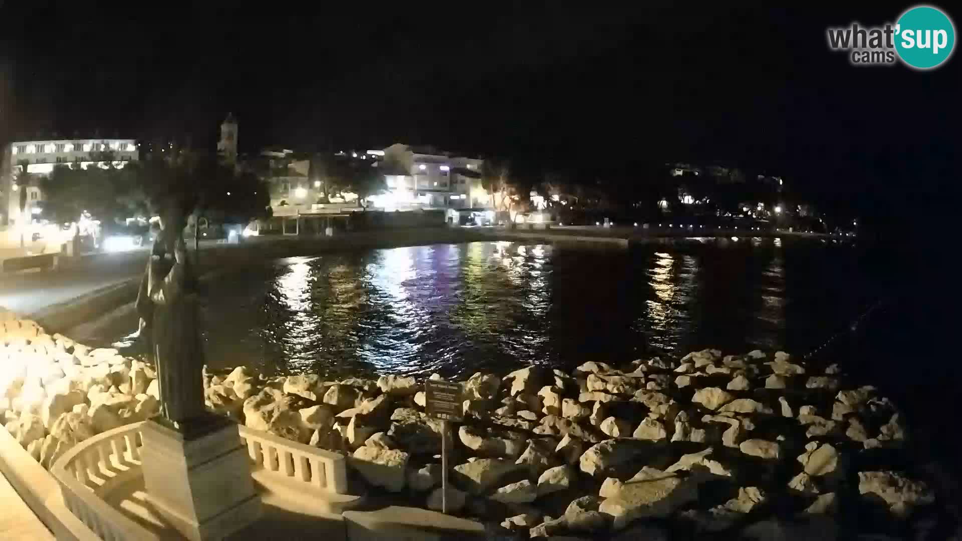 Webcam Baška Voda Croatia | Saint Nikola and beach