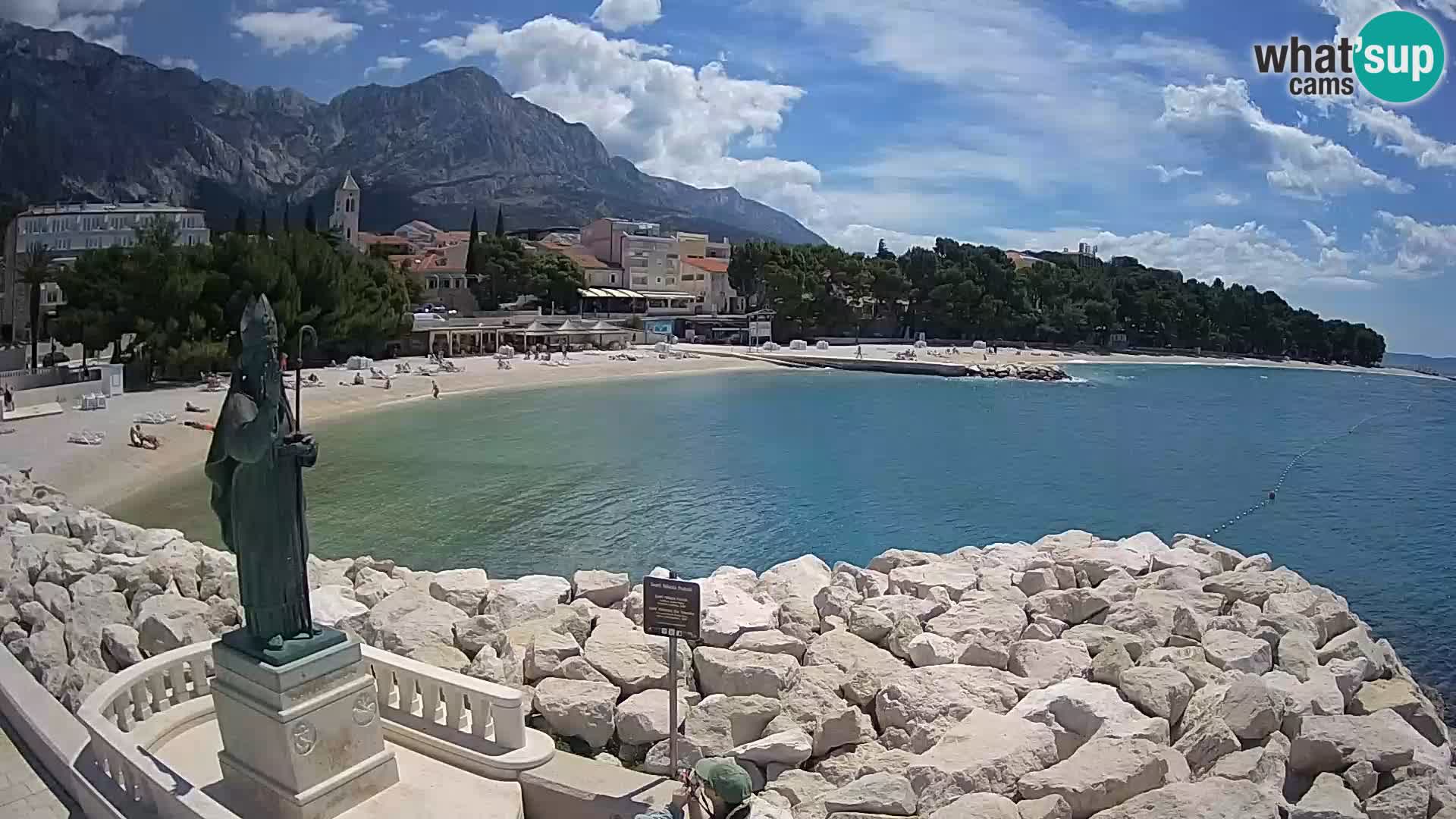 Spletna kamera Baška Voda – Sv. Nikola in plaža